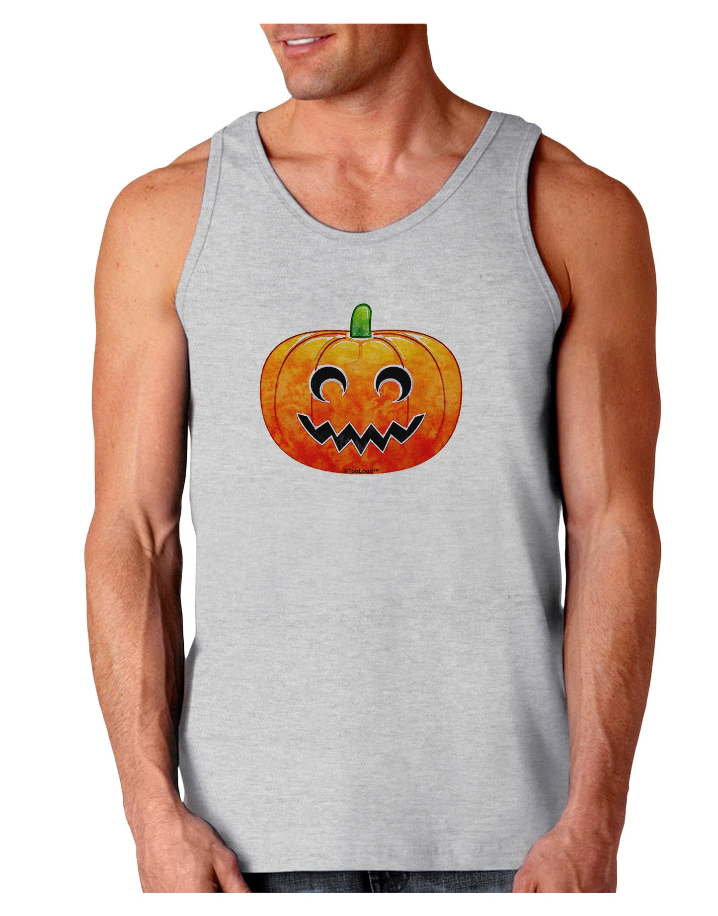 Jack-O-Lantern Watercolor Loose Tank Top-Loose Tank Top-TooLoud-AshGray-Small-Davson Sales