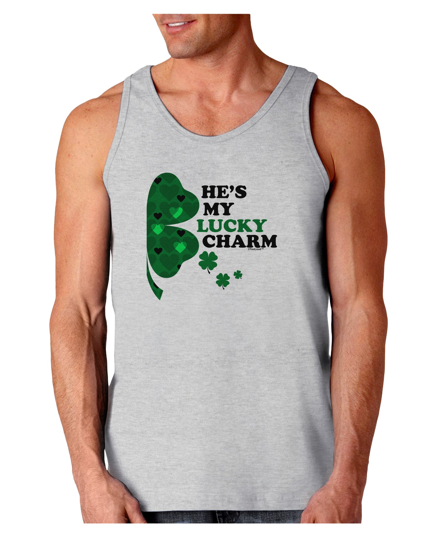 He's My Lucky Charm - Right Loose Tank Top-Loose Tank Top-TooLoud-AshGray-Small-Davson Sales