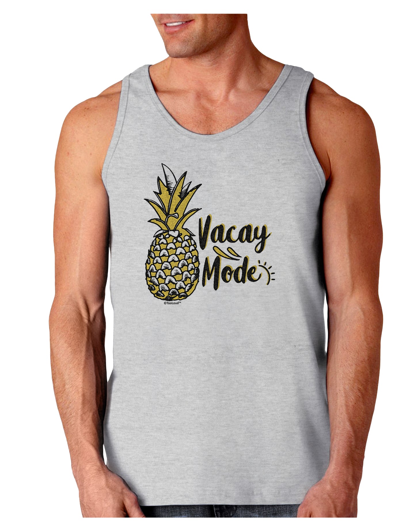 Vacay Mode Pinapple Loose Tank Top-Mens-LooseTanktops-TooLoud-AshGray-Small-Davson Sales