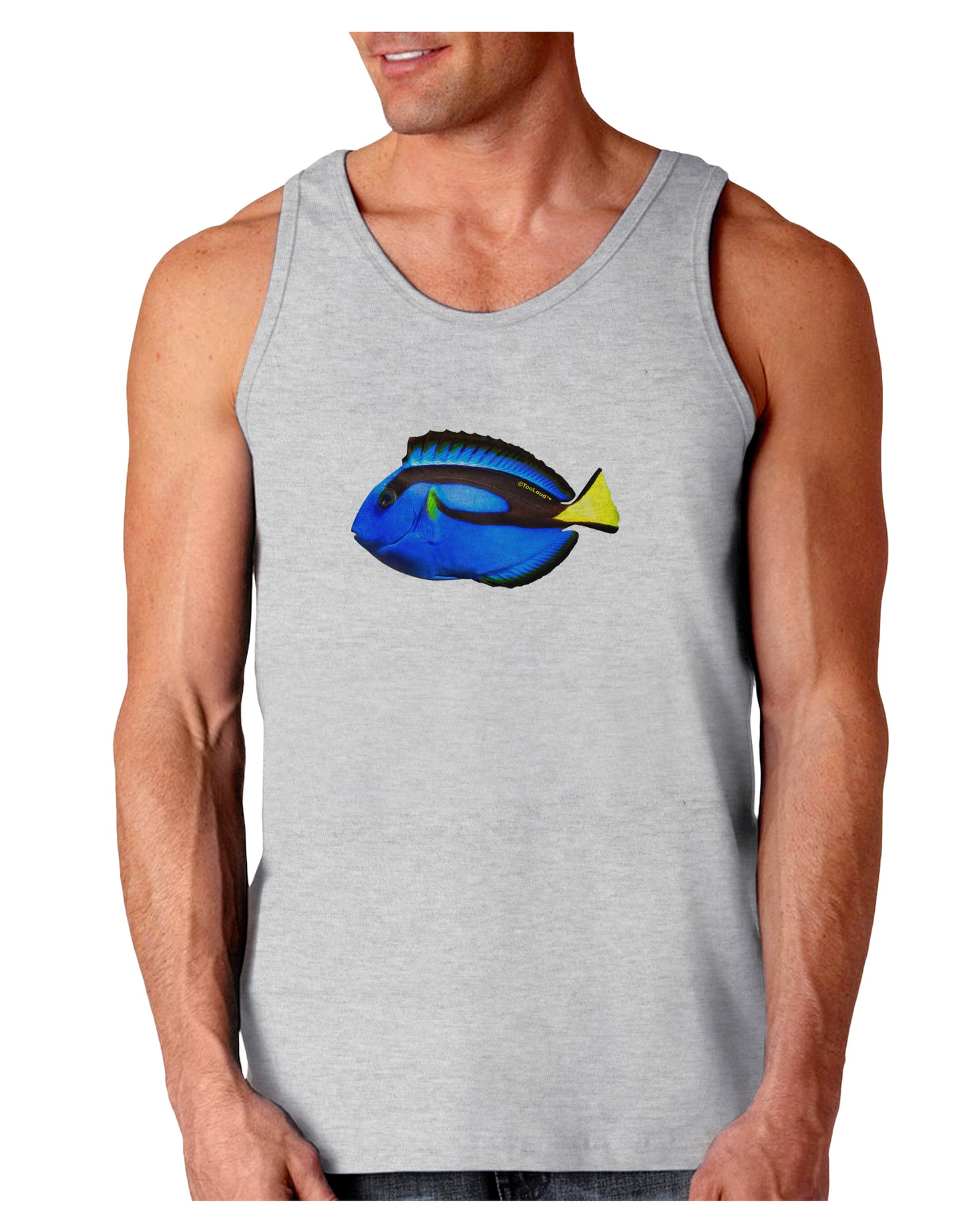 Blue Tang Fish Loose Tank Top-Loose Tank Top-TooLoud-AshGray-Small-Davson Sales