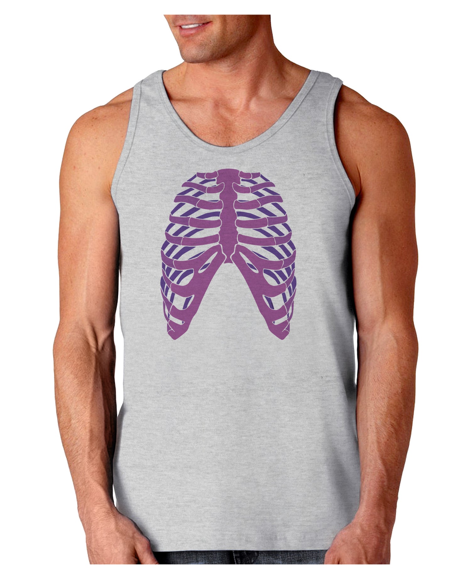 Human Purple Skeleton Bones Ribcage Loose Tank Top-Loose Tank Top-TooLoud-AshGray-Small-Davson Sales