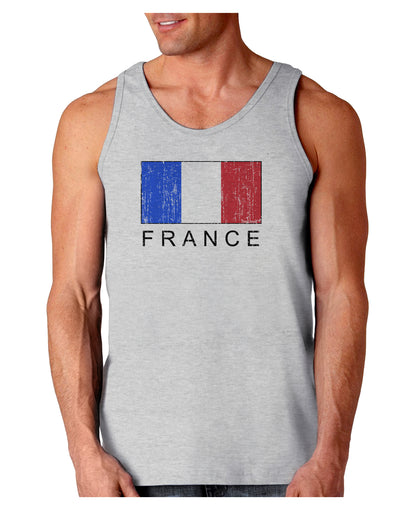 French Flag - France Text Distressed Loose Tank Top by TooLoud-Loose Tank Top-TooLoud-AshGray-Small-Davson Sales