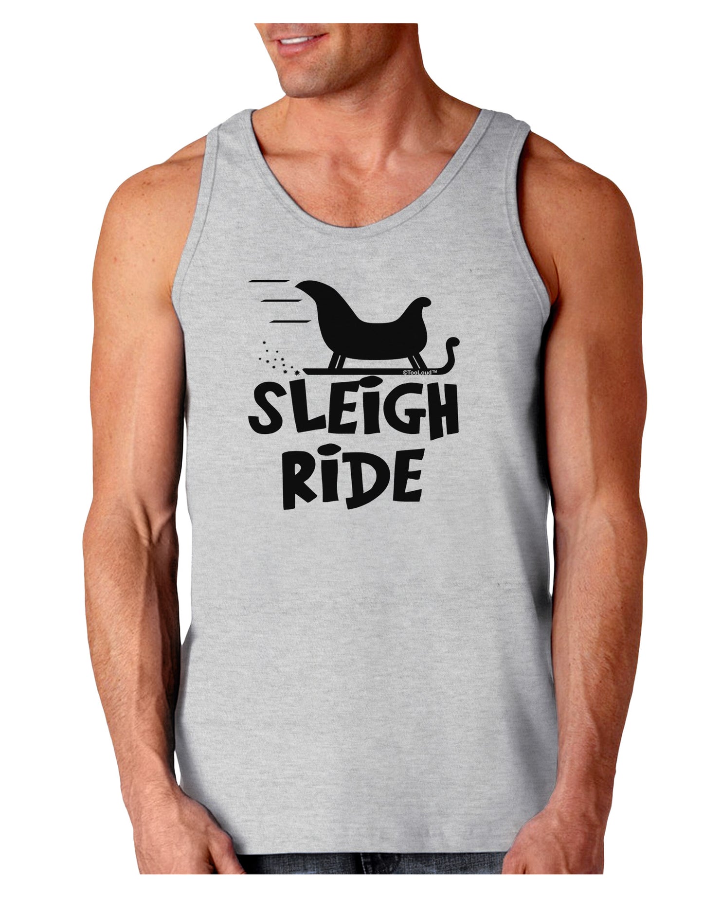 Sleigh Ride BnW Loose Tank Top-Loose Tank Top-TooLoud-AshGray-Small-Davson Sales