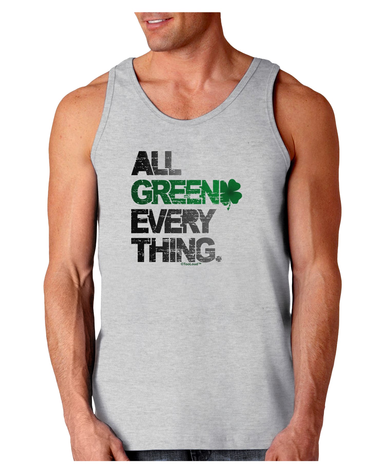 All Green Everything Distressed Loose Tank Top-Loose Tank Top-TooLoud-AshGray-Small-Davson Sales