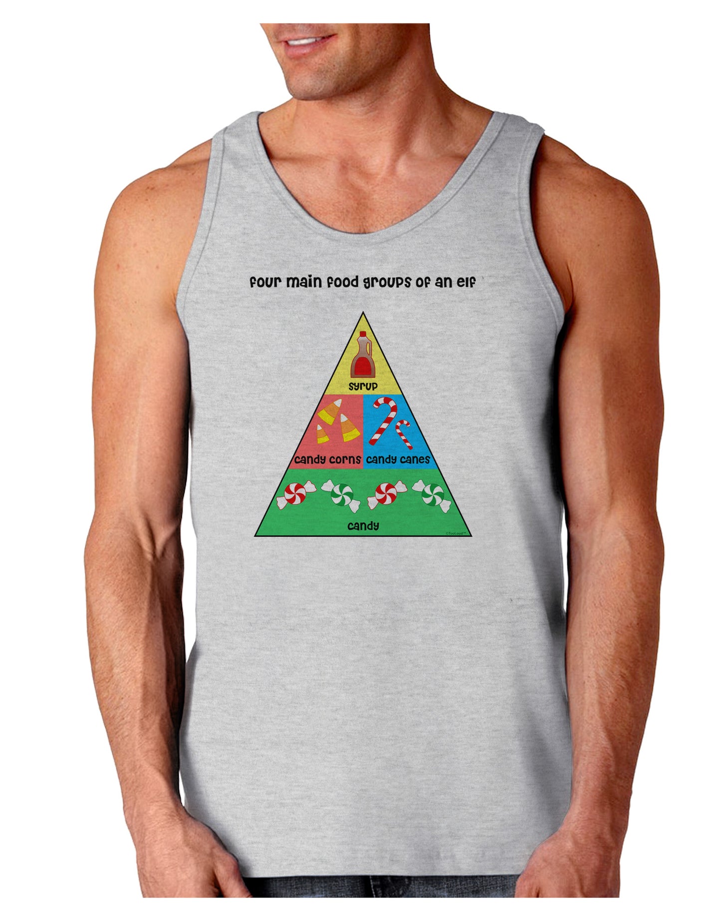 Four Main Food Groups of an Elf - Christmas Loose Tank Top-Loose Tank Top-TooLoud-AshGray-Small-Davson Sales