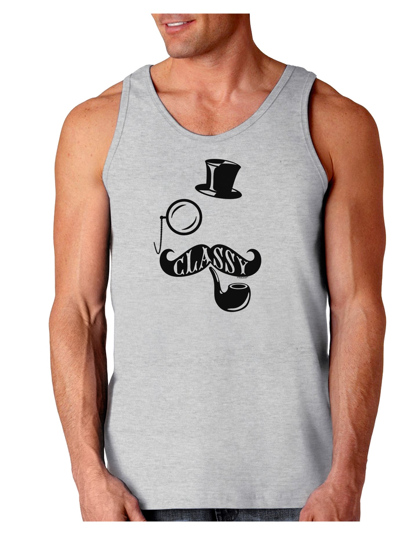 Classy Tophat Mustache Pipe and Monocle Loose Tank Top-Loose Tank Top-TooLoud-AshGray-Small-Davson Sales