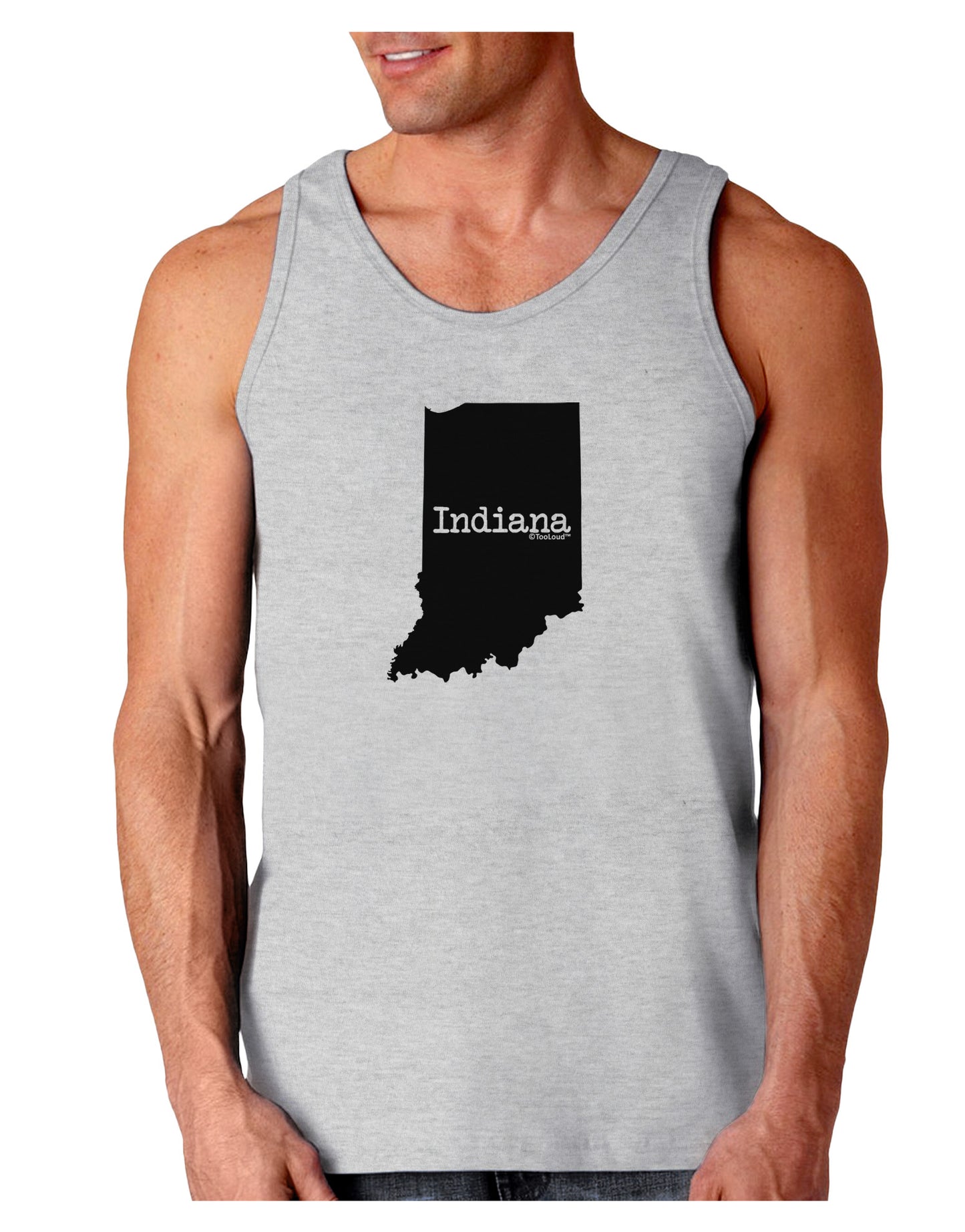 Indiana - United States Shape Loose Tank Top-Loose Tank Top-TooLoud-AshGray-Small-Davson Sales