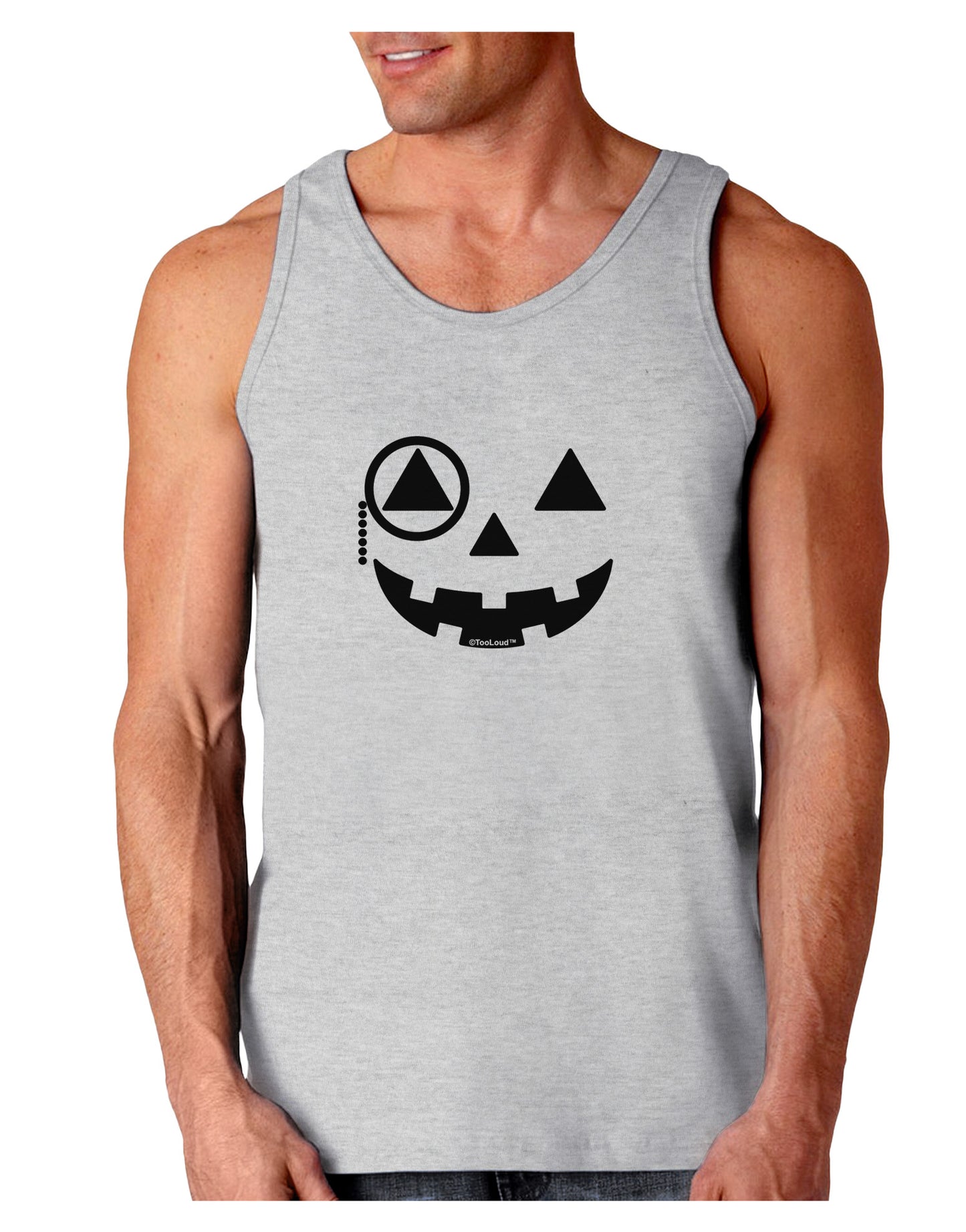 Monocle Jack-o-Lantern B-W Loose Tank Top-Loose Tank Top-TooLoud-AshGray-Small-Davson Sales