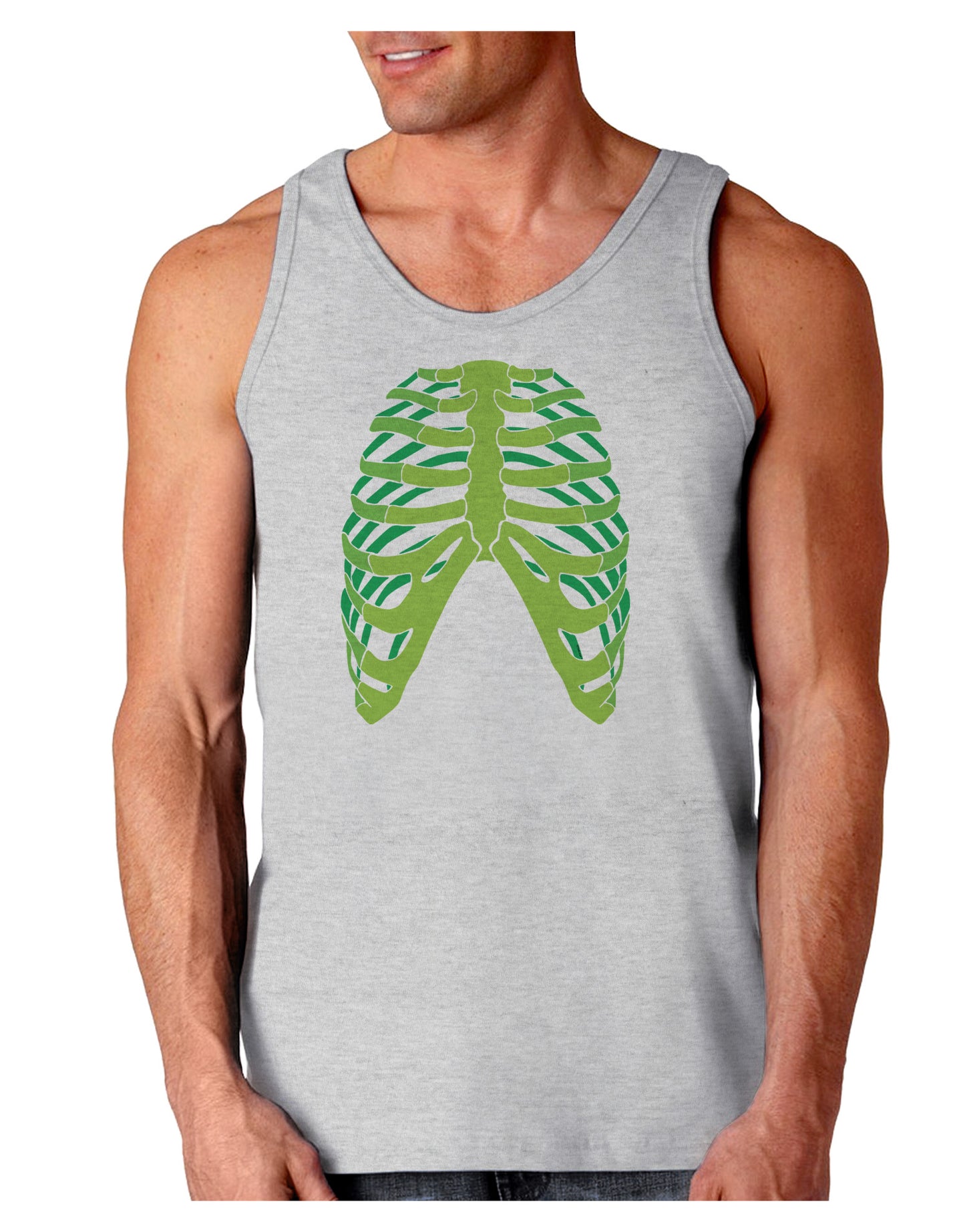 Human Green Skeleton Bones Ribcage Loose Tank Top-Loose Tank Top-TooLoud-AshGray-Small-Davson Sales
