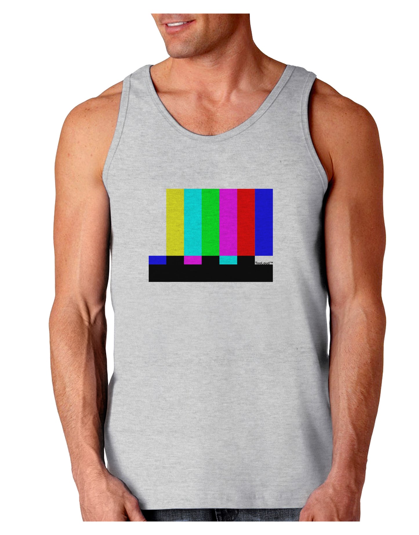 Color Bars Test Signal Loose Tank Top-Loose Tank Top-TooLoud-AshGray-Small-Davson Sales