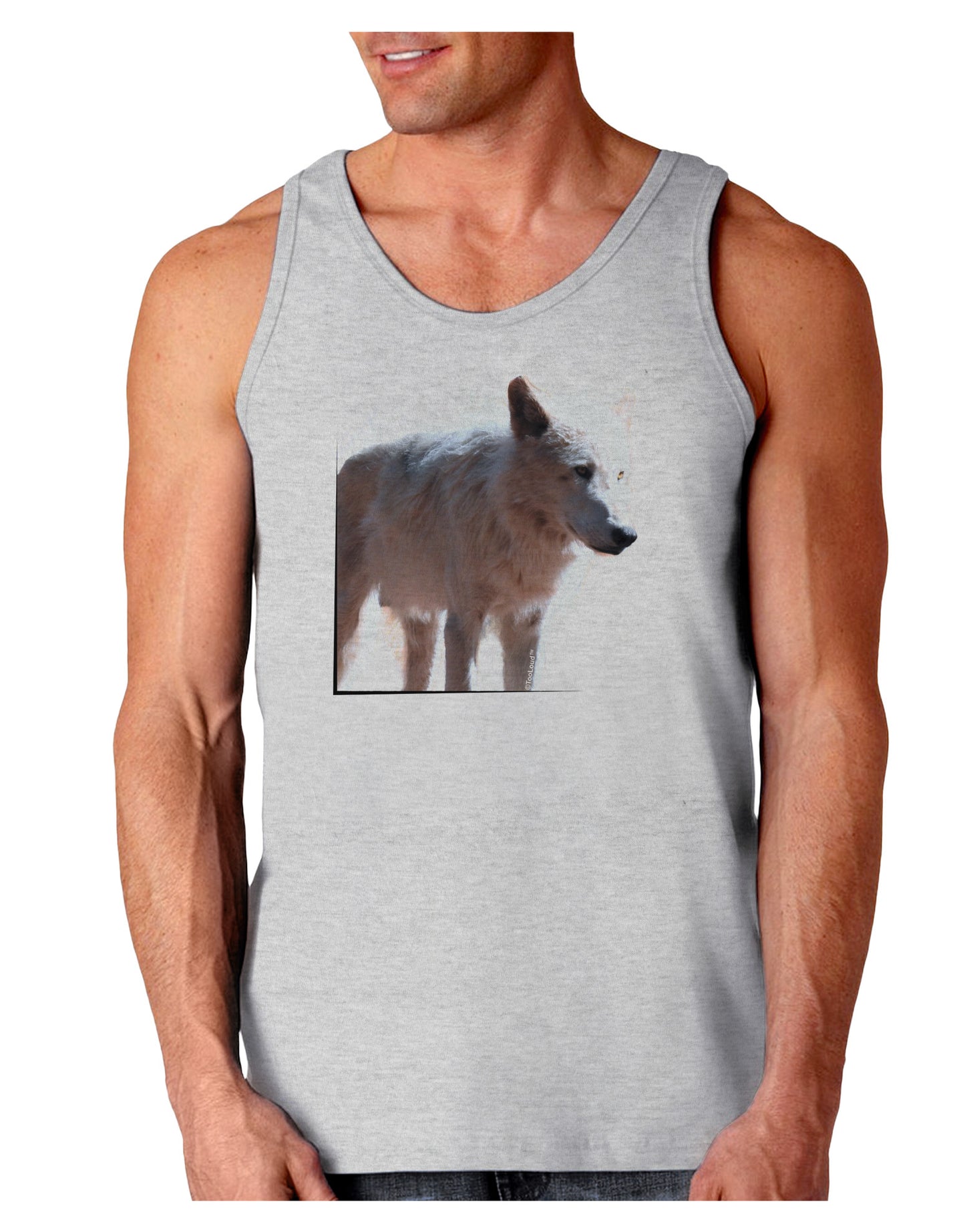 Magnificent Full White Wolf Loose Tank Top-Loose Tank Top-TooLoud-AshGray-Small-Davson Sales