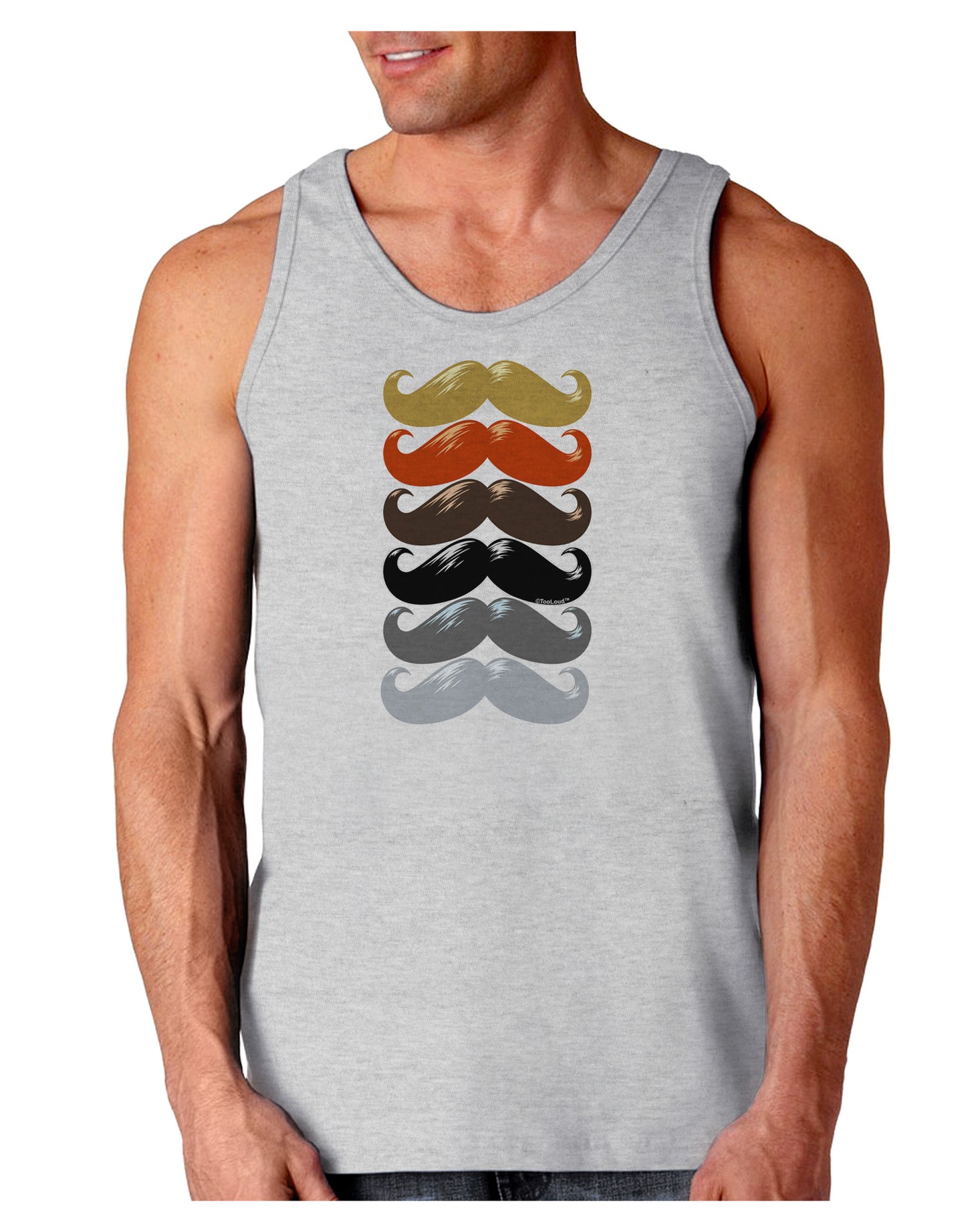 Natural Mustache Rainbow Loose Tank Top-Loose Tank Top-TooLoud-AshGray-Small-Davson Sales