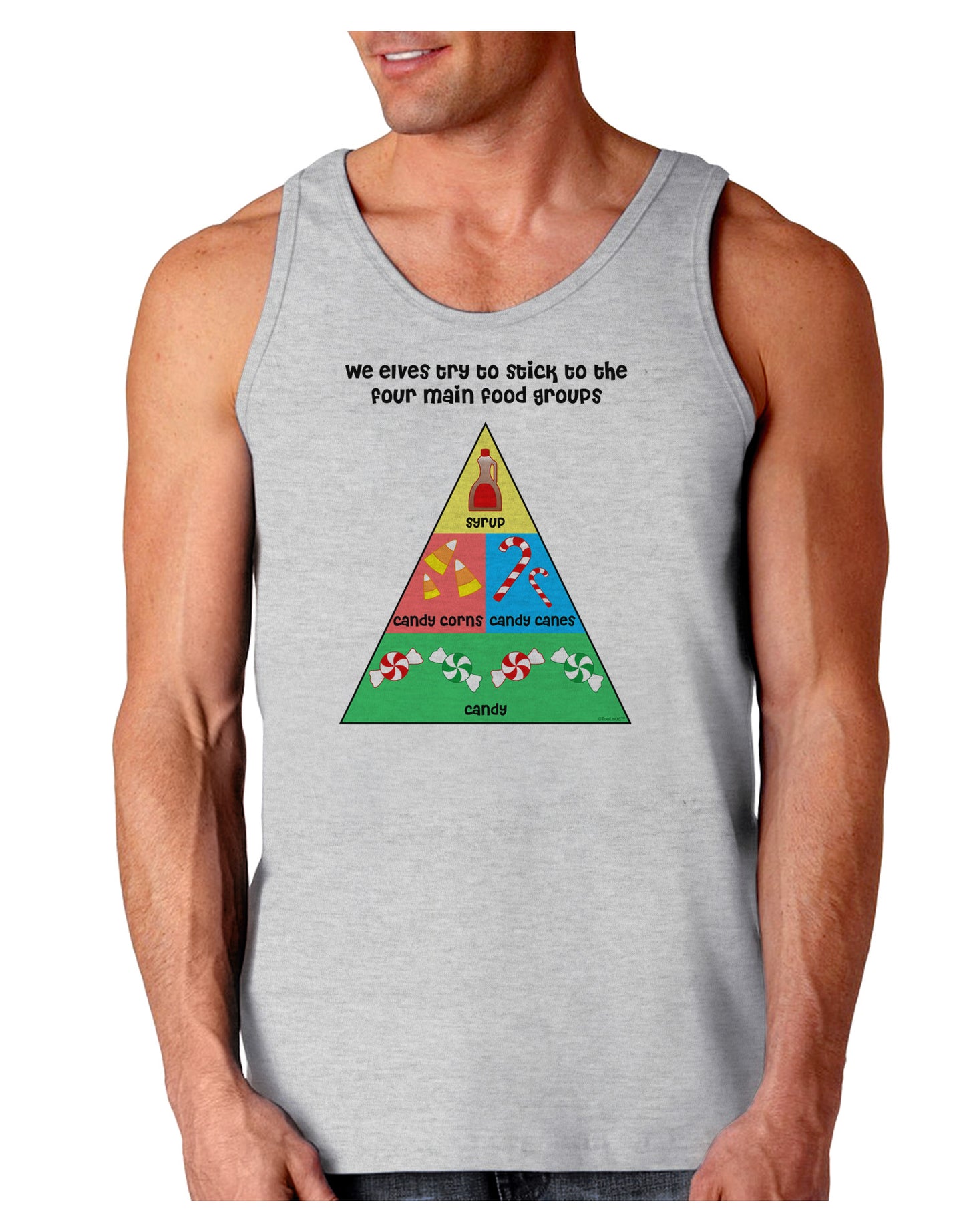 Main Food Groups of an Elf - Christmas Loose Tank Top-Loose Tank Top-TooLoud-AshGray-Small-Davson Sales