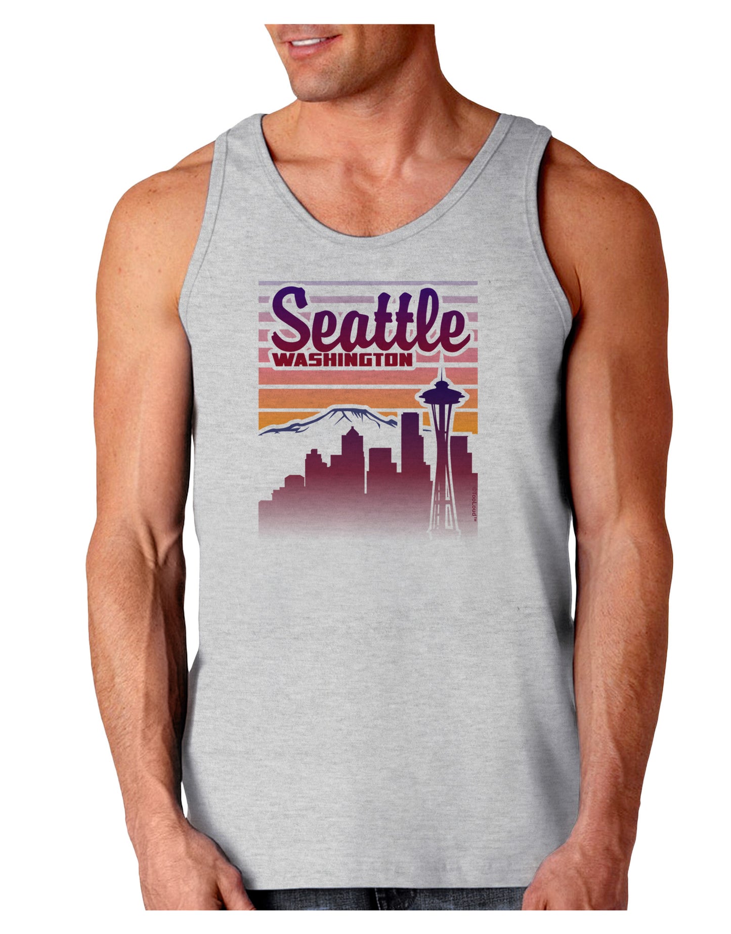 Seattle Washington Sunset Loose Tank Top-Loose Tank Top-TooLoud-AshGray-Small-Davson Sales