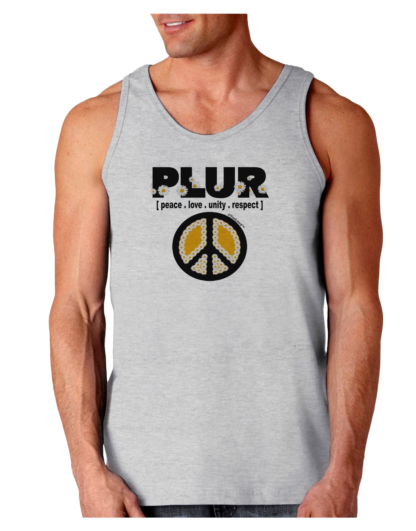PLUR Daisies Loose Tank Top-Loose Tank Top-TooLoud-AshGray-Small-Davson Sales