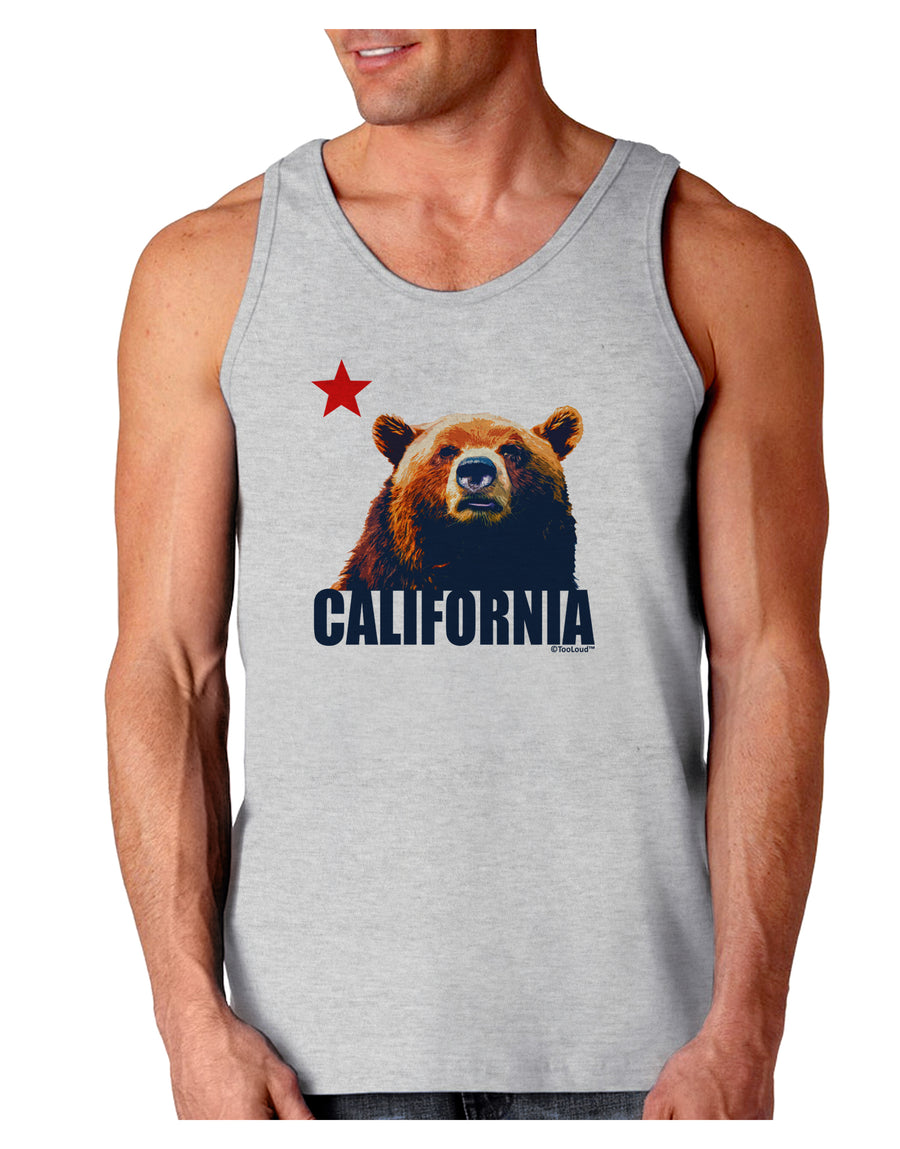 California Republic Design - Grizzly Bear and Star Loose Tank Top by TooLoud-Loose Tank Top-TooLoud-White-Small-Davson Sales