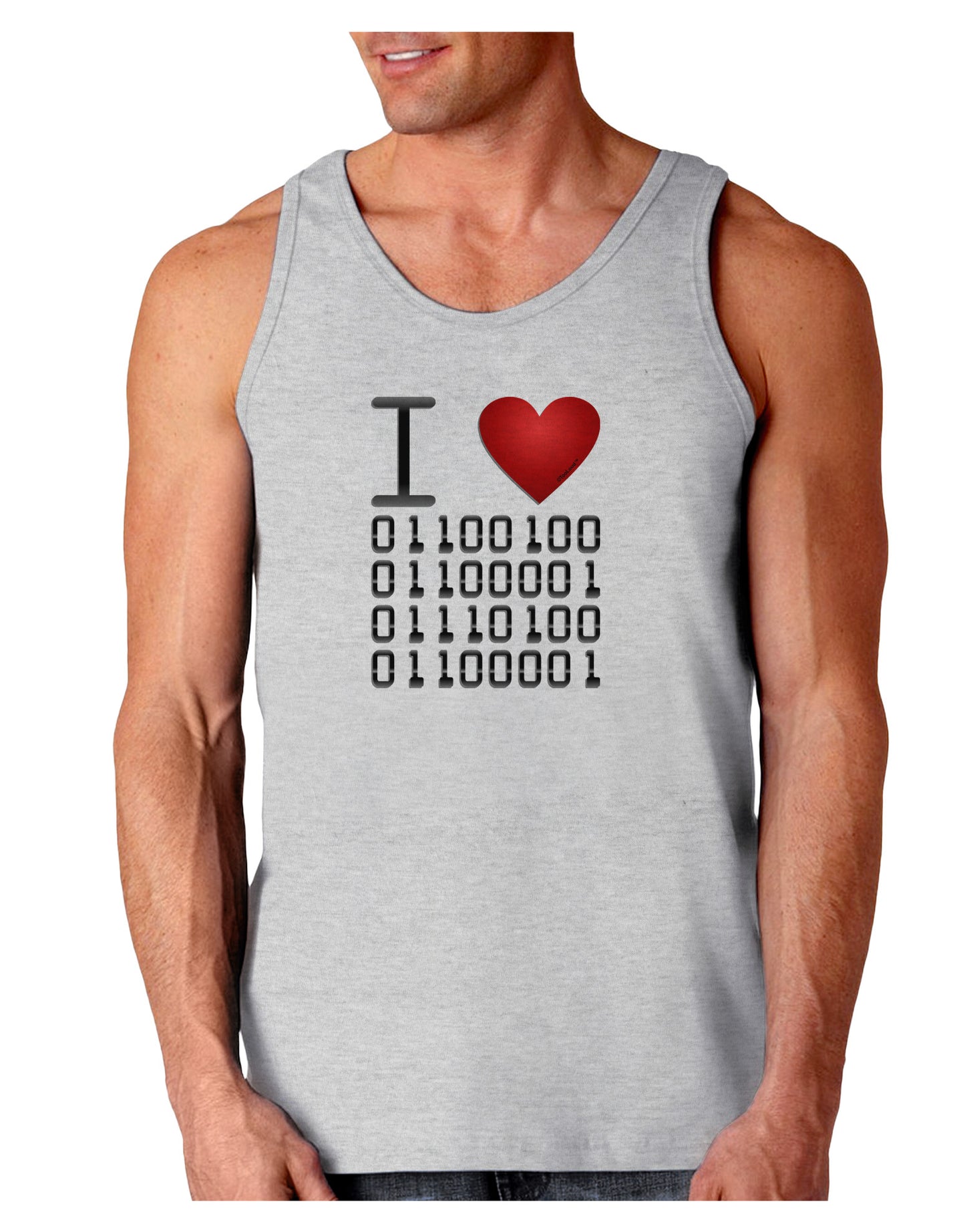 I Heart Binary Data Loose Tank Top-Loose Tank Top-TooLoud-AshGray-Small-Davson Sales