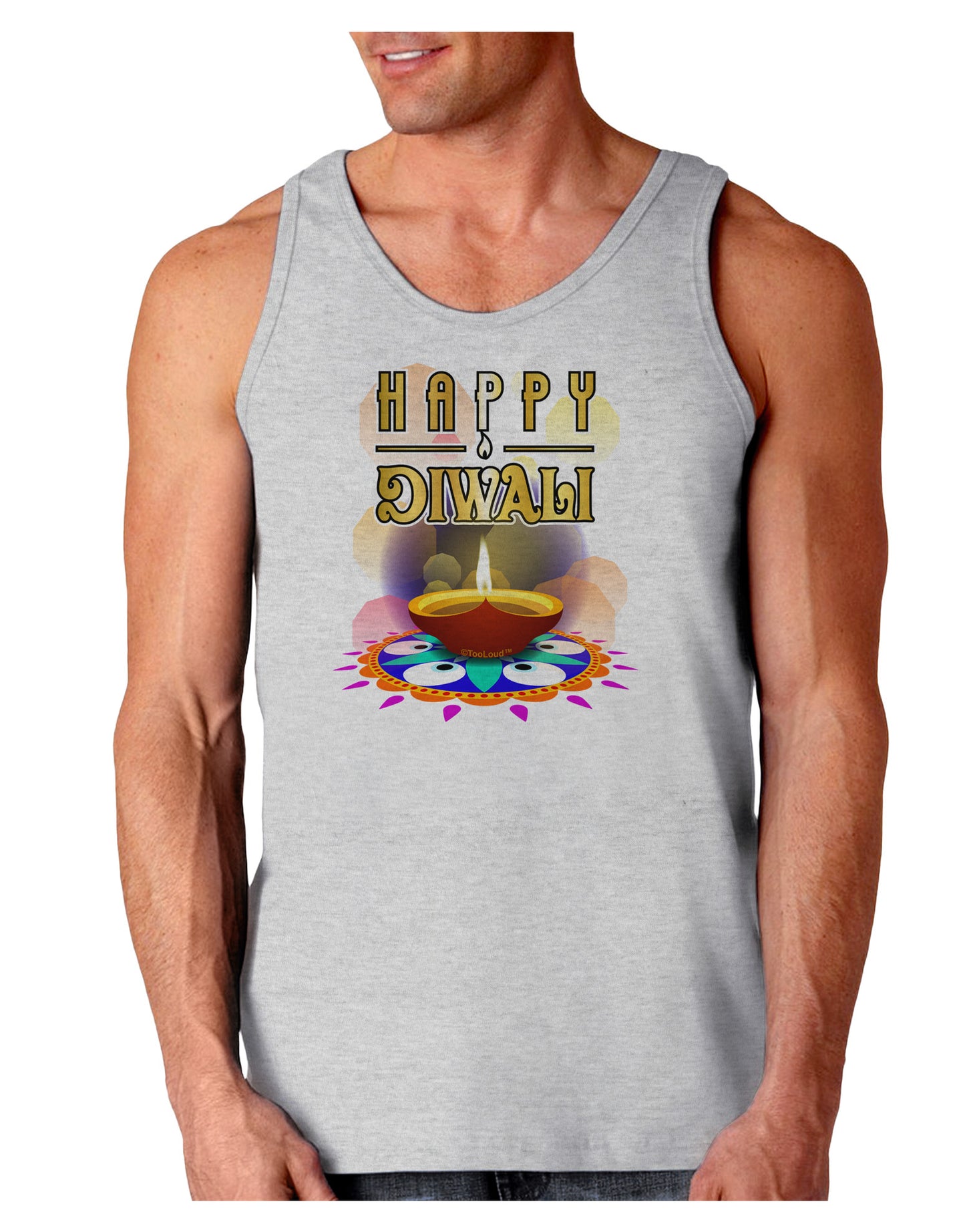 Happy Diwali - Rangoli and Diya Loose Tank Top by-Loose Tank Top-TooLoud-AshGray-Small-Davson Sales