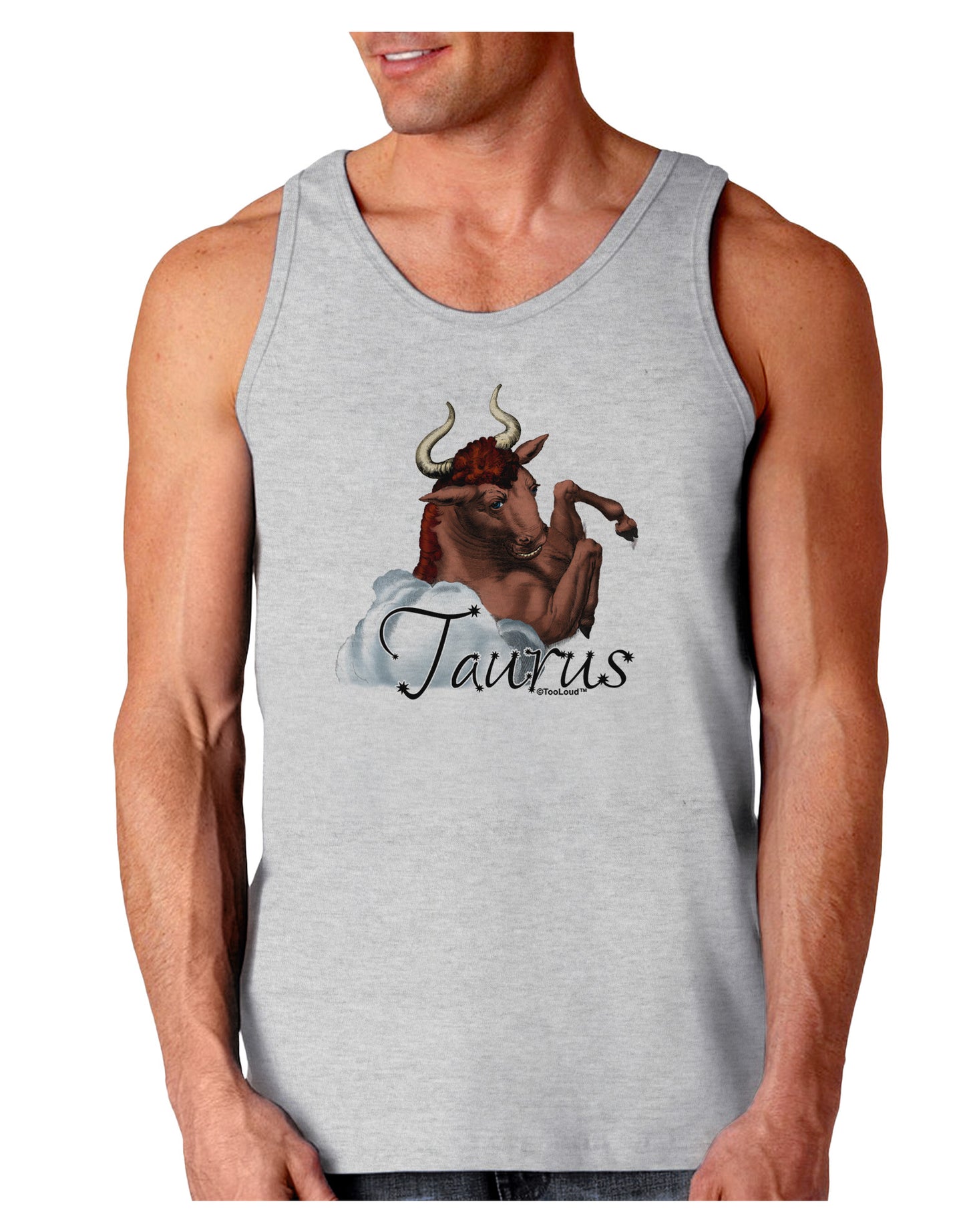 Taurus Color Illustration Loose Tank Top-Loose Tank Top-TooLoud-AshGray-Small-Davson Sales