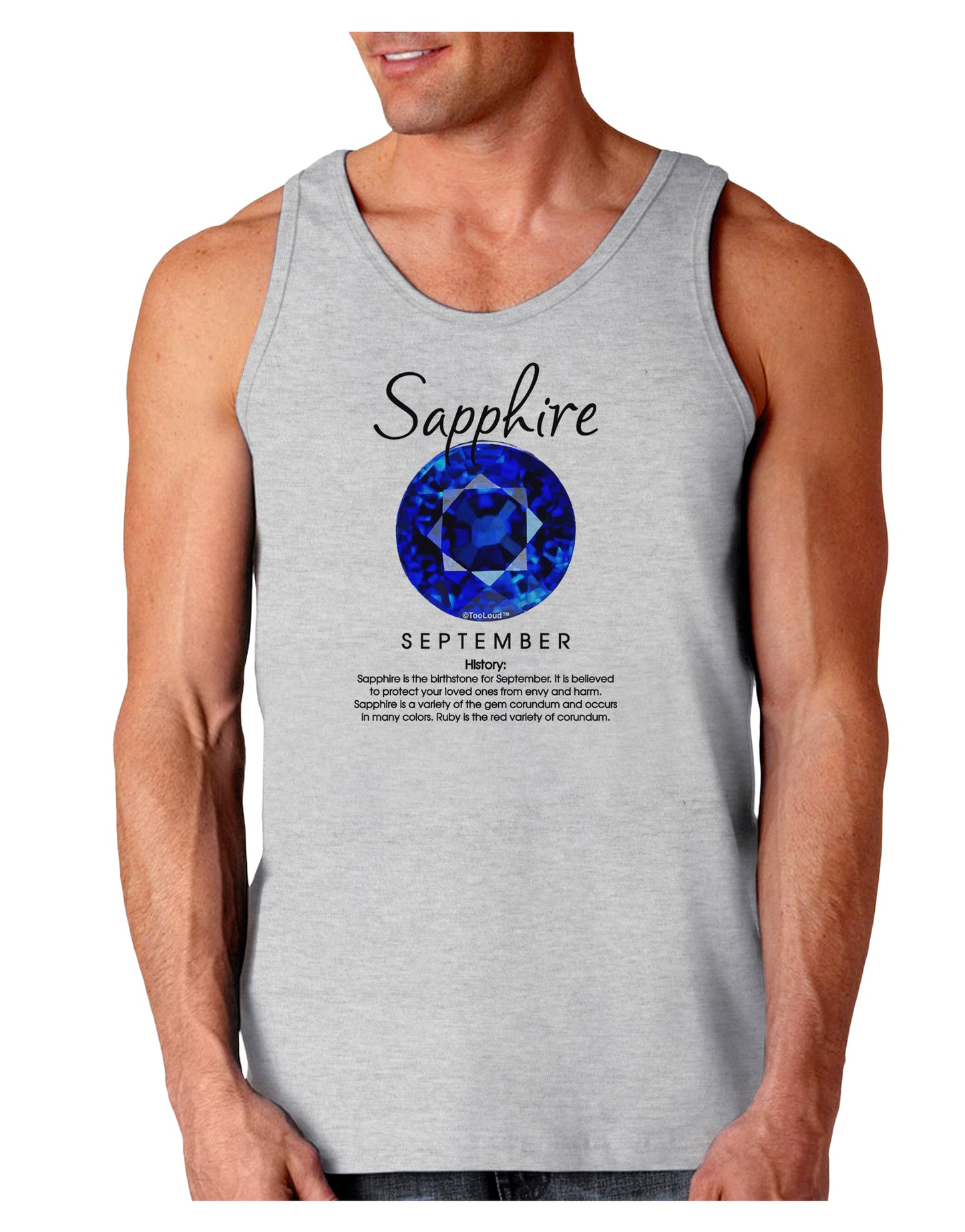 Birthstone Sapphire Loose Tank Top-Loose Tank Top-TooLoud-AshGray-Small-Davson Sales