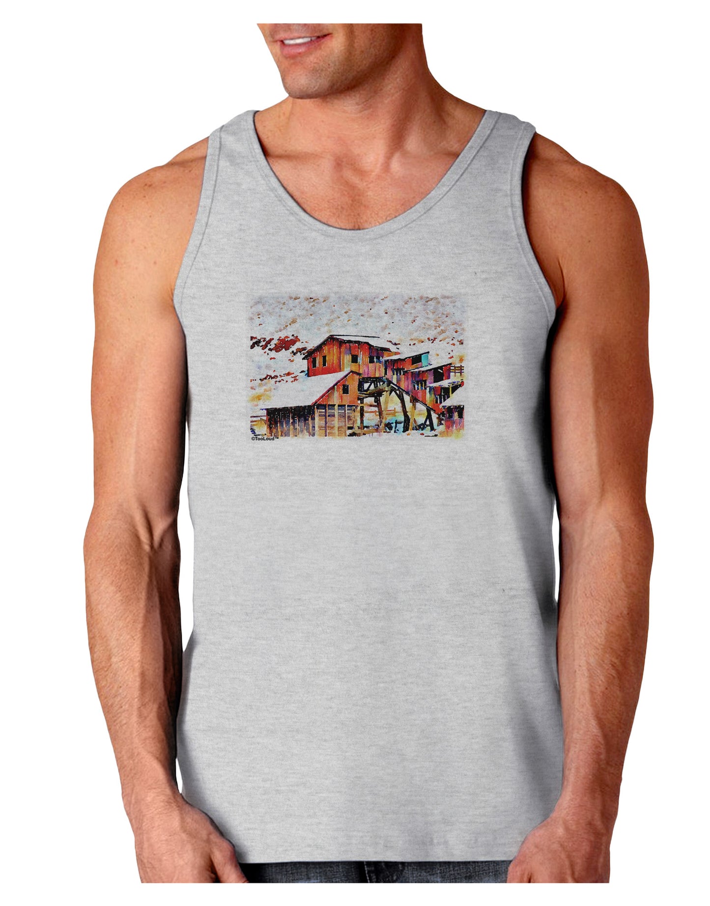 Mine Scene Colorado Watercolor Loose Tank Top-Loose Tank Top-TooLoud-AshGray-Small-Davson Sales