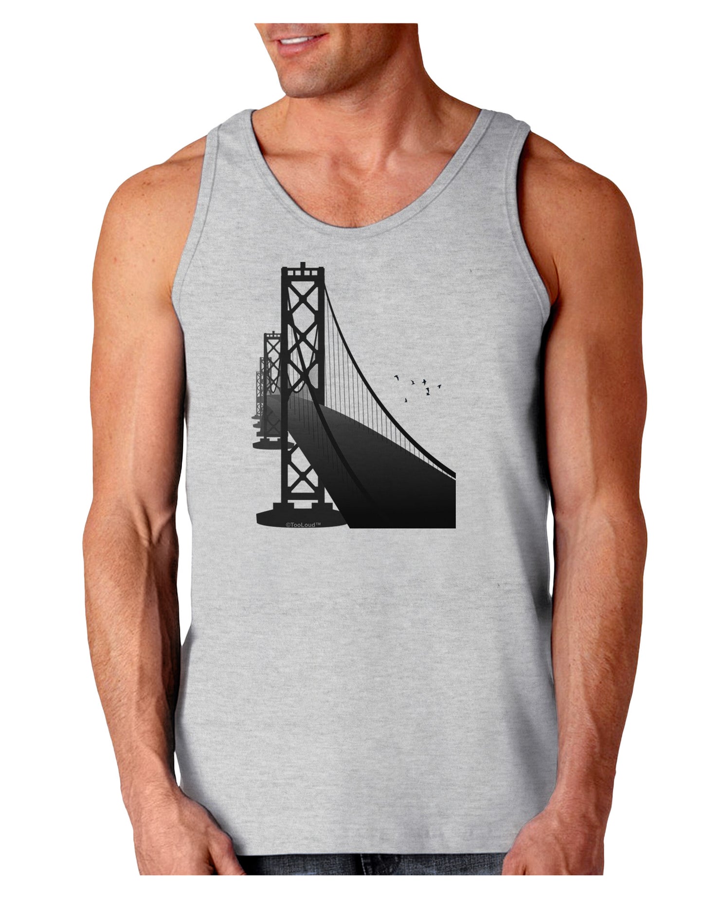 San Francisco Bay Bridge Loose Tank Top-Loose Tank Top-TooLoud-AshGray-Small-Davson Sales