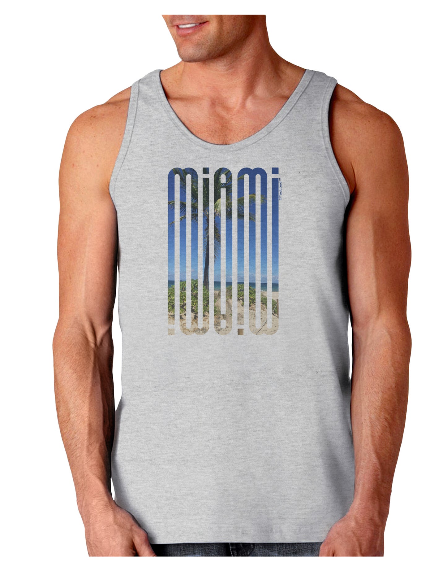 Miami Beach View Mirage Loose Tank Top-Loose Tank Top-TooLoud-AshGray-Small-Davson Sales