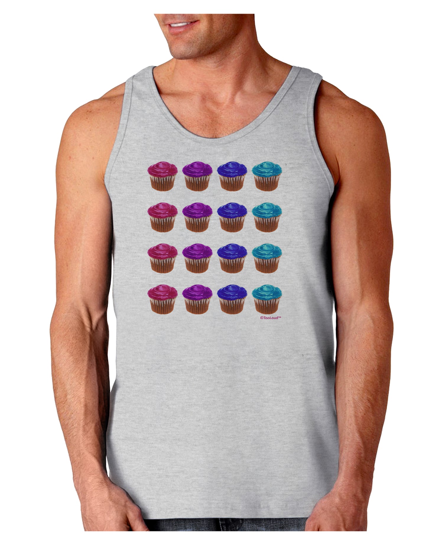 Colorful Cupcake Pattern Loose Tank Top by TooLoud-Loose Tank Top-TooLoud-AshGray-Small-Davson Sales