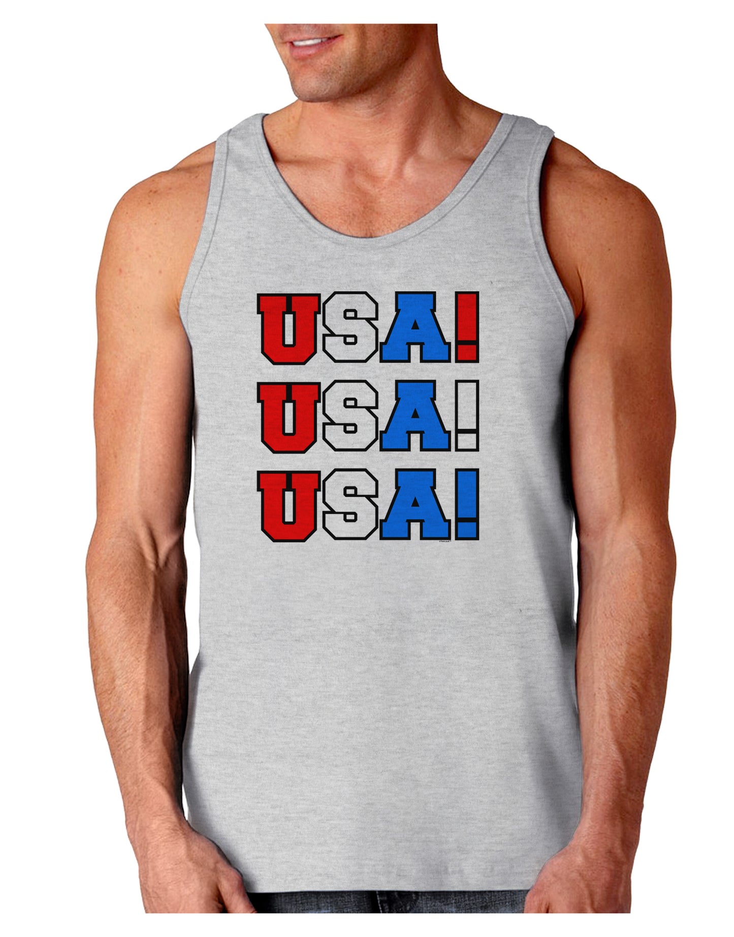 USA! USA! USA! Loose Tank Top-Loose Tank Top-TooLoud-AshGray-Small-Davson Sales