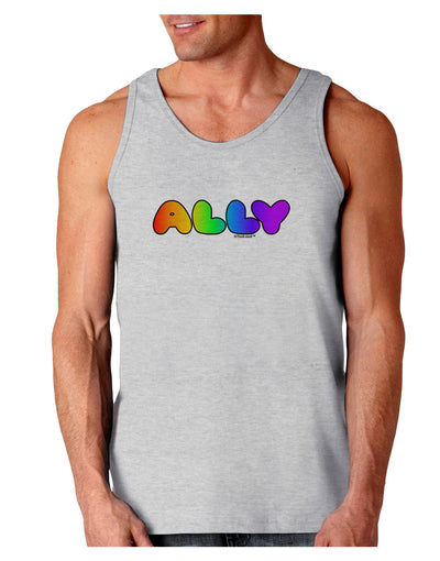 LGBT Ally Rainbow Text Loose Tank Top by TooLoud-Loose Tank Top-TooLoud-AshGray-Small-Davson Sales