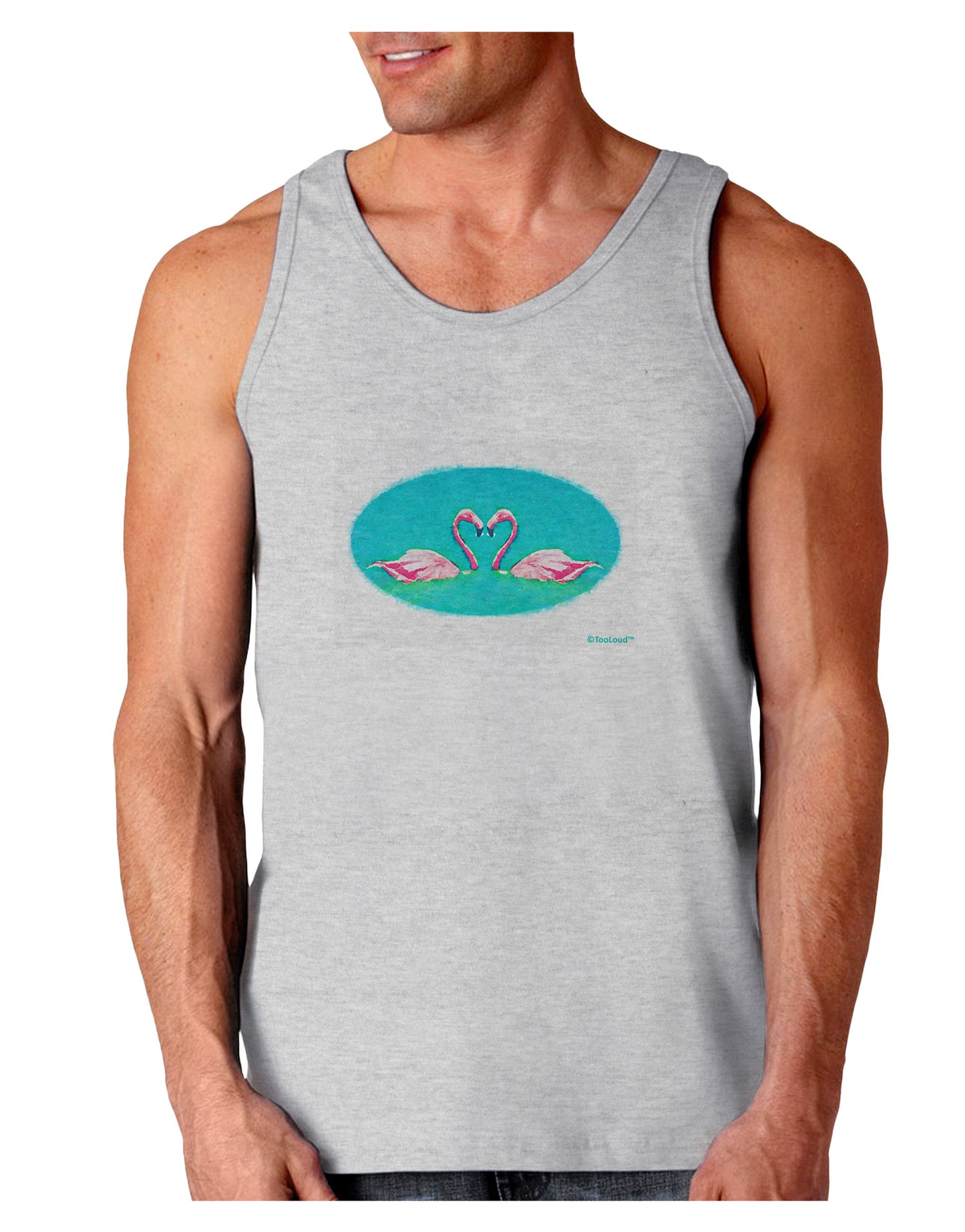 Love Birds - Flamingos Watercolor Loose Tank Top-Loose Tank Top-TooLoud-AshGray-Small-Davson Sales