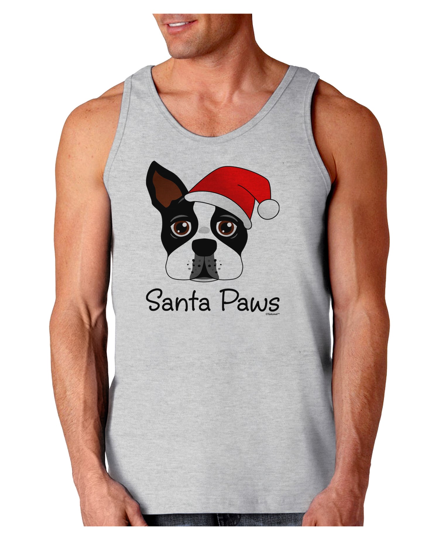 Santa Paws Christmas Dog Loose Tank Top-Loose Tank Top-TooLoud-AshGray-Small-Davson Sales