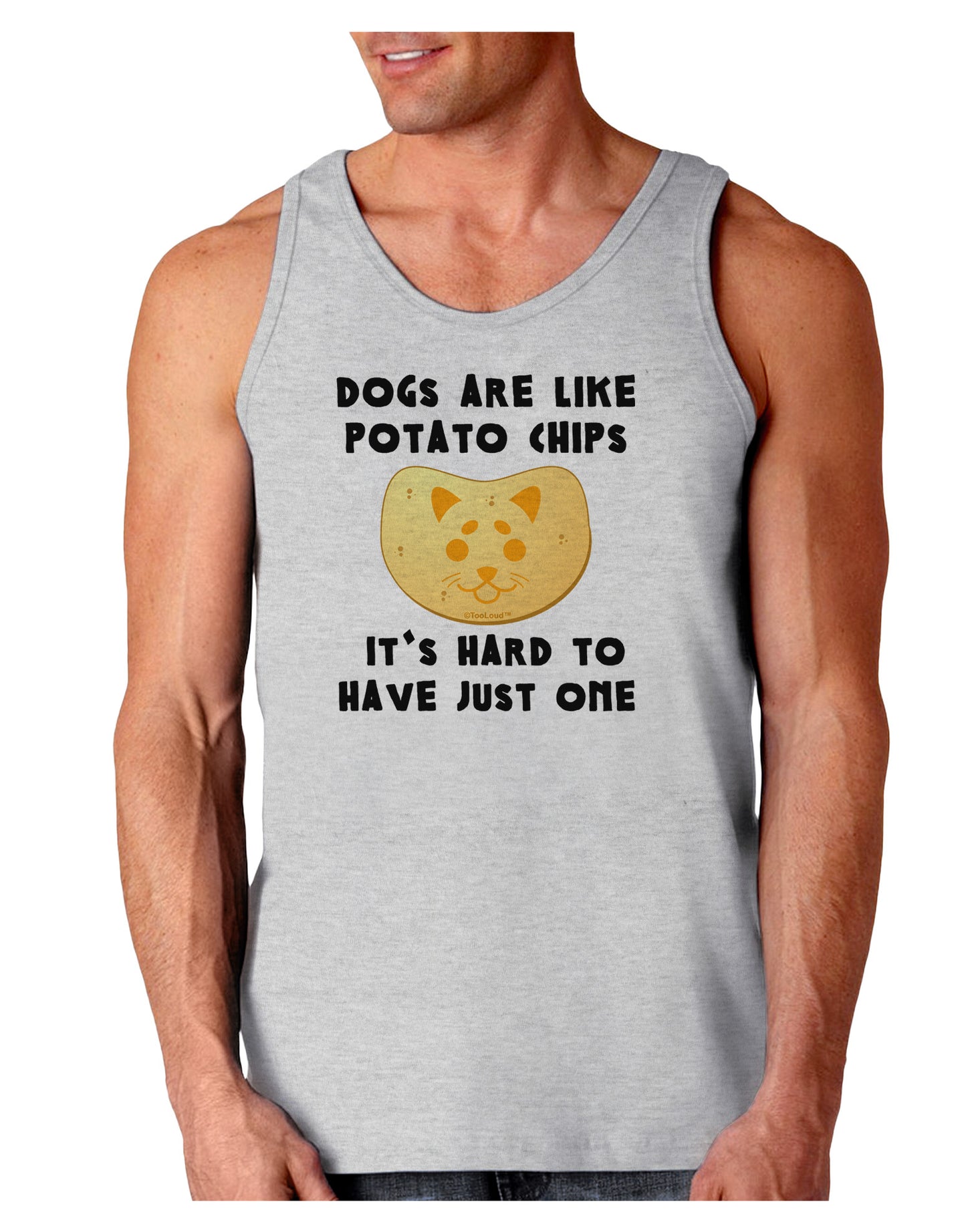 Dogs Are Like Potato Chips Loose Tank Top-Loose Tank Top-TooLoud-AshGray-Small-Davson Sales