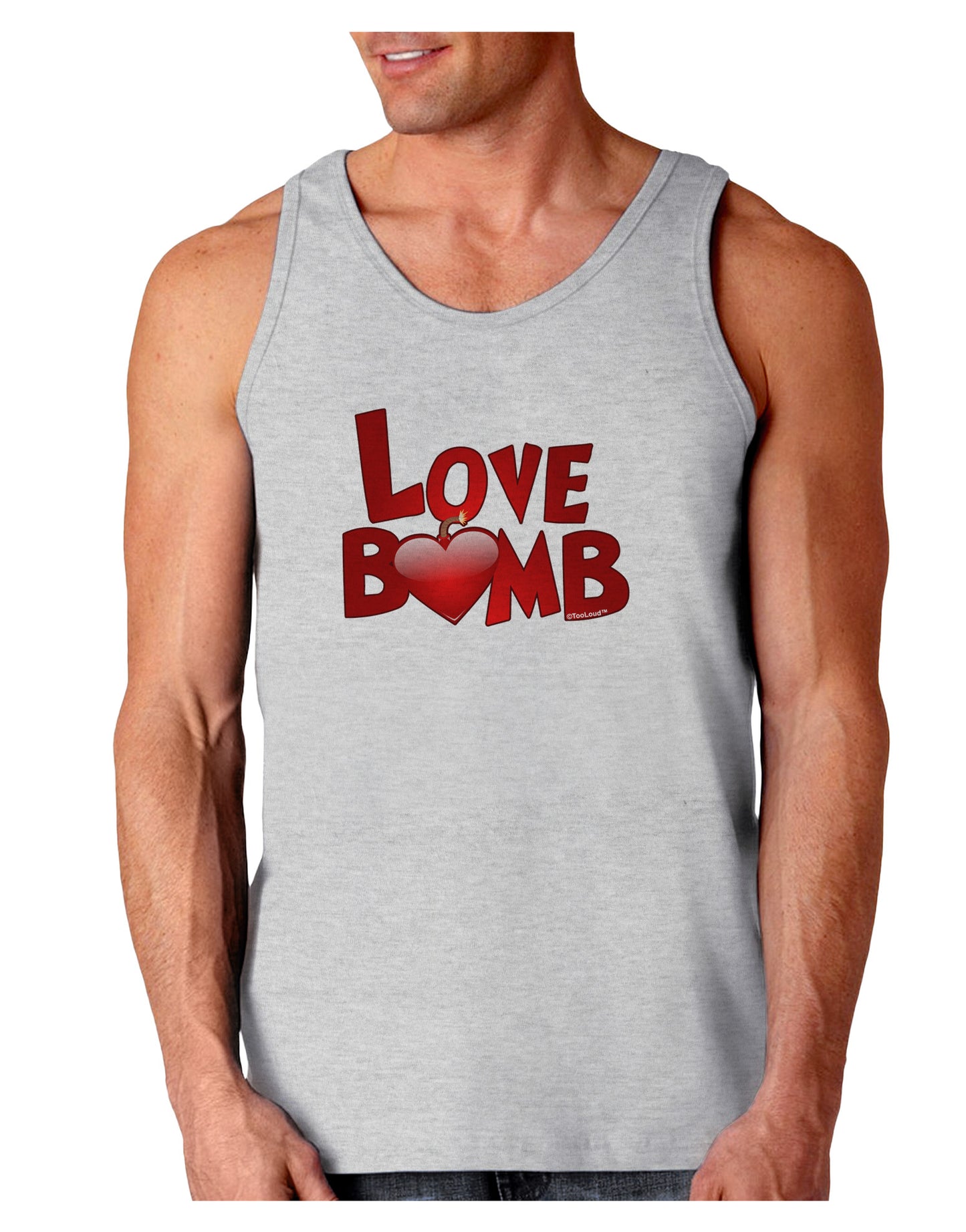 Love Bomb Text Loose Tank Top-Loose Tank Top-TooLoud-AshGray-Small-Davson Sales