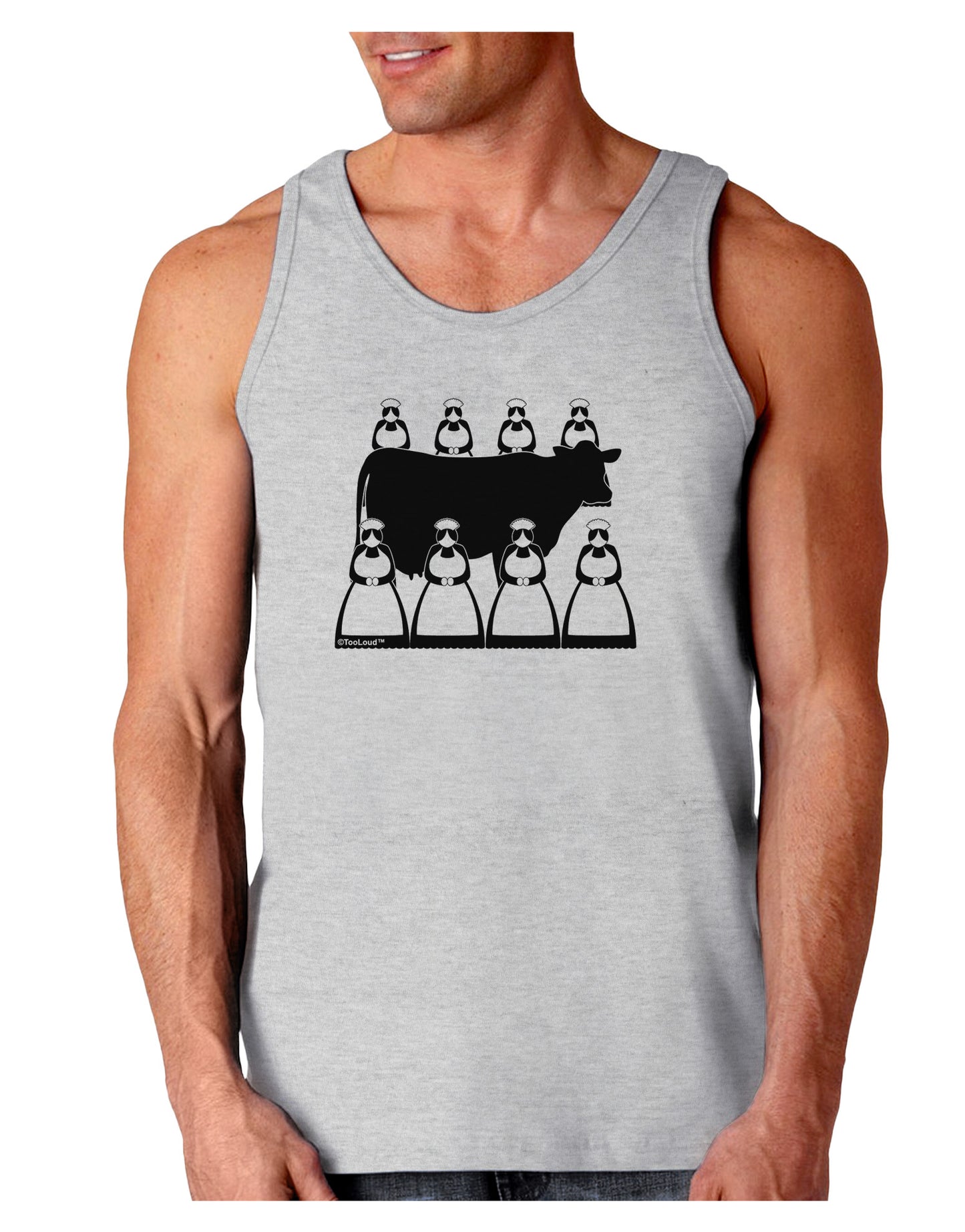 Eight Maids A Milking Loose Tank Top-Loose Tank Top-TooLoud-AshGray-Small-Davson Sales
