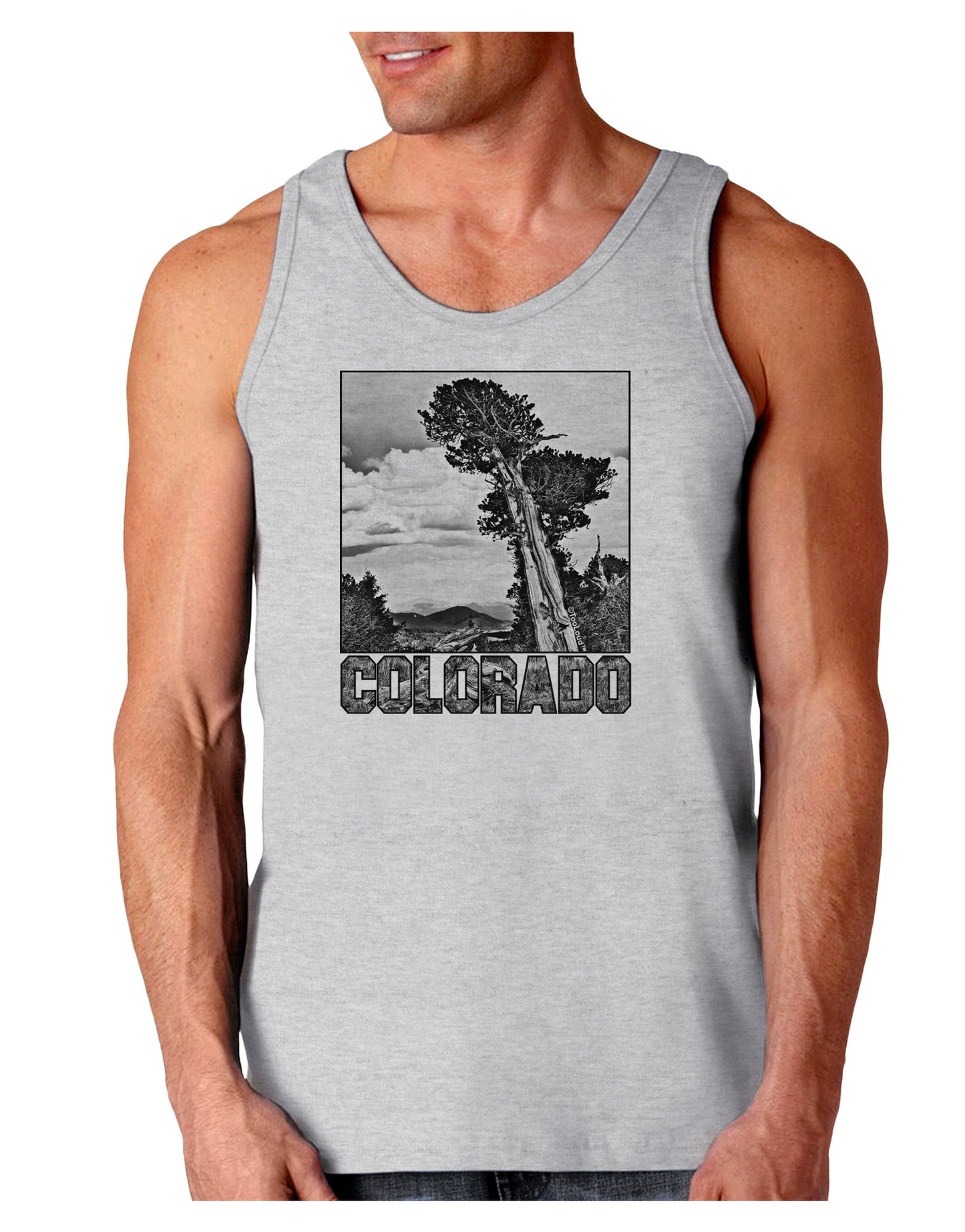 Colorado Landscape Text BW Loose Tank Top-Loose Tank Top-TooLoud-AshGray-Small-Davson Sales