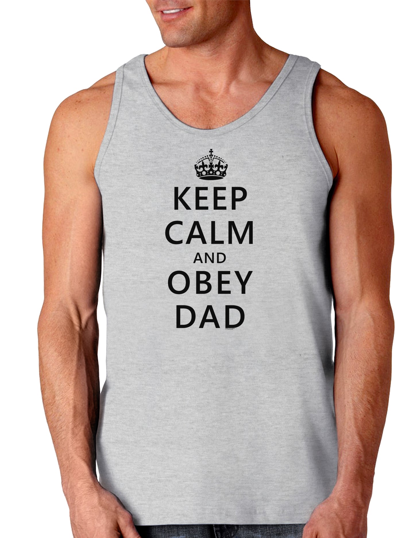 Keep Calm and Obey Dad Loose Tank Top-Loose Tank Top-TooLoud-AshGray-Small-Davson Sales