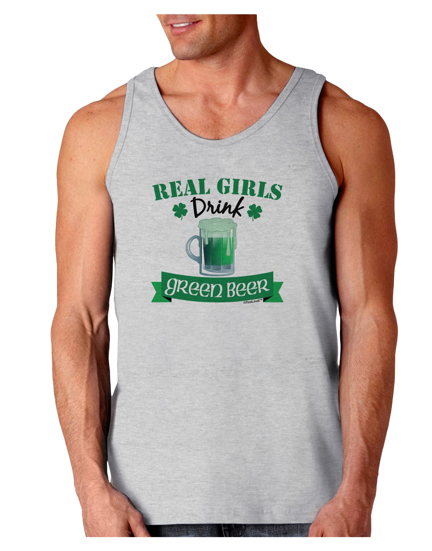 Real Girls Drink Green Beer Loose Tank Top-Loose Tank Top-TooLoud-AshGray-Small-Davson Sales