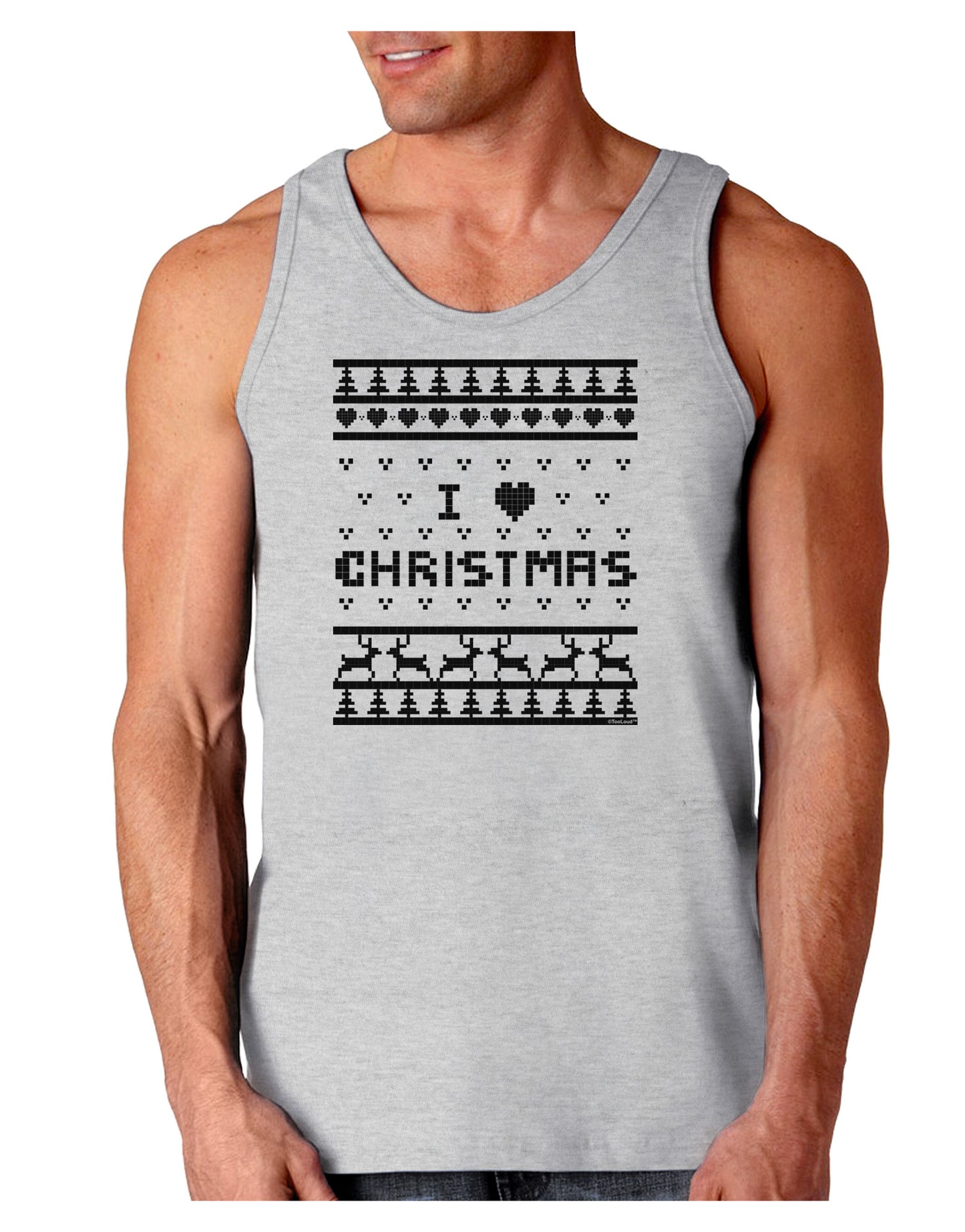 I Heart Christmas Ugly Christmas Sweater Loose Tank Top-Loose Tank Top-TooLoud-AshGray-Small-Davson Sales