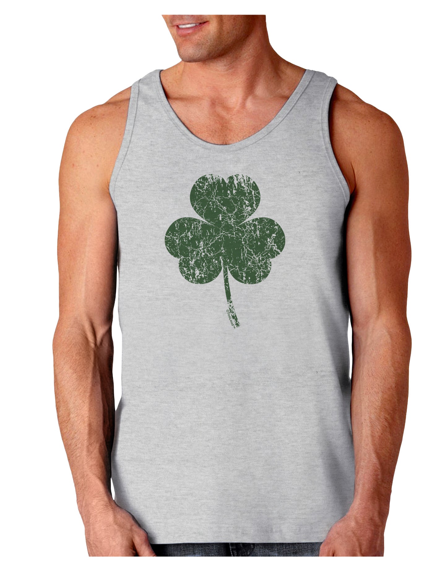 Distressed Traditional Irish Shamrock Loose Tank Top-Loose Tank Top-TooLoud-AshGray-Small-Davson Sales