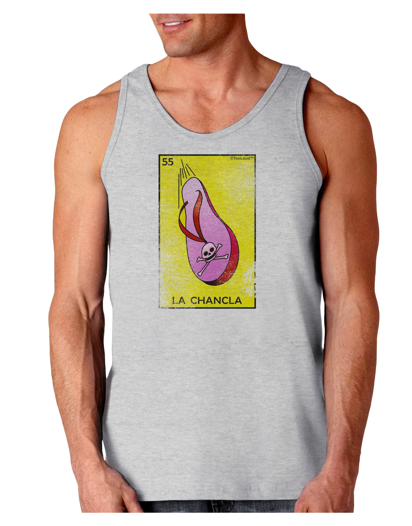 La Chancla Loteria Distressed Loose Tank Top by-Loose Tank Top-TooLoud-AshGray-Small-Davson Sales
