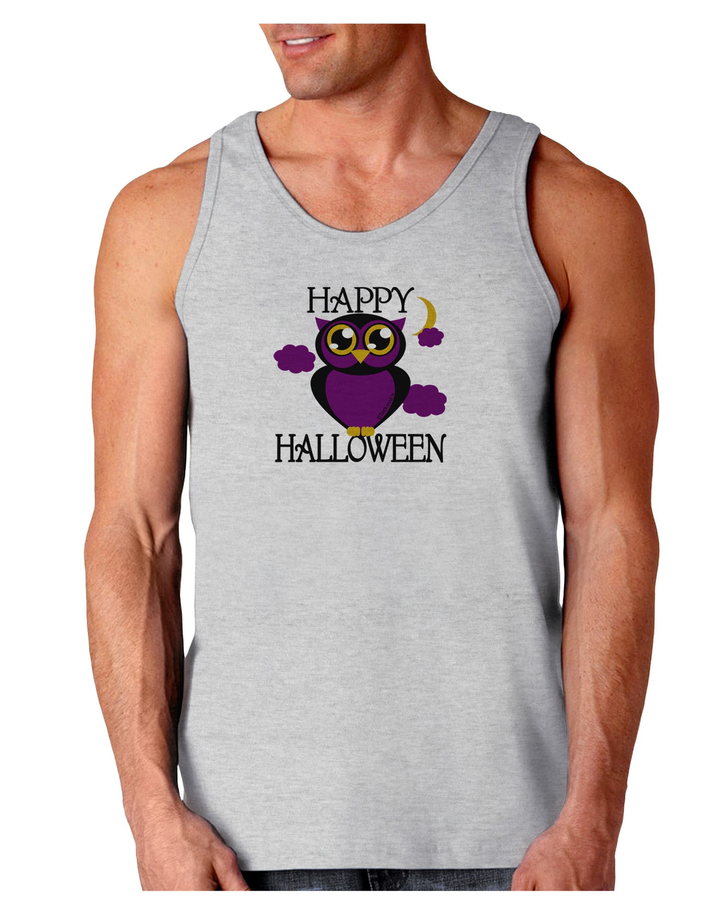 Owl Purple Text Loose Tank Top-Loose Tank Top-TooLoud-AshGray-Small-Davson Sales