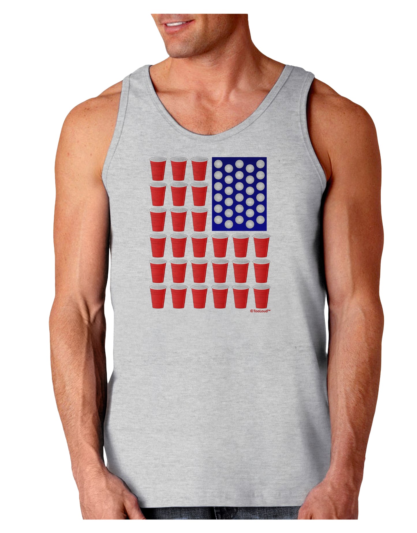 Beer Pong Flag Loose Tank Top-Loose Tank Top-TooLoud-AshGray-Small-Davson Sales