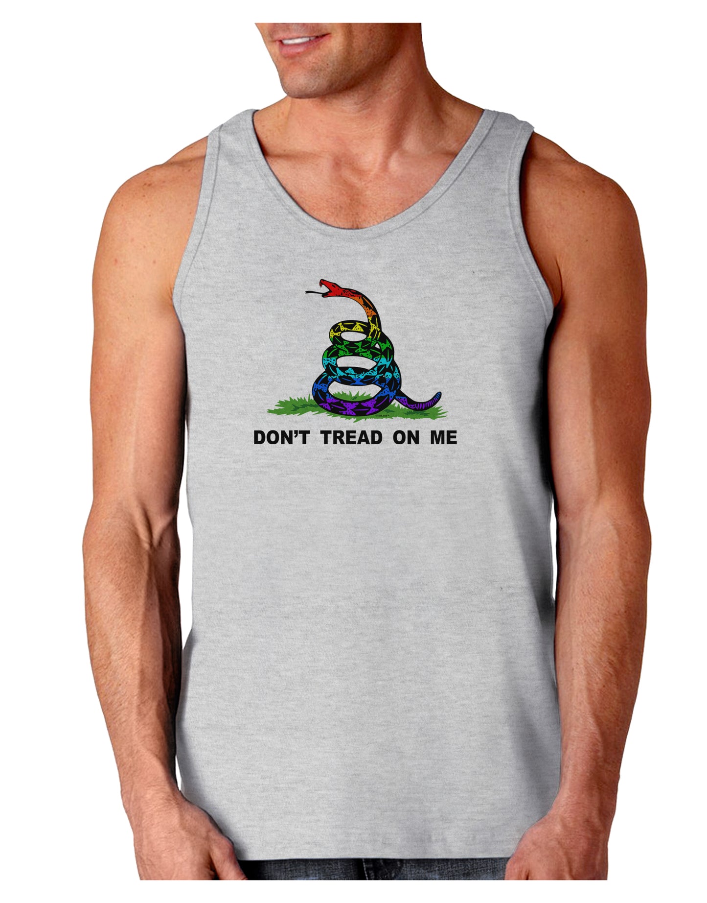 LGBT Freedom Rainbow Don't Tread on Me Loose Tank Top-Loose Tank Top-TooLoud-AshGray-Small-Davson Sales