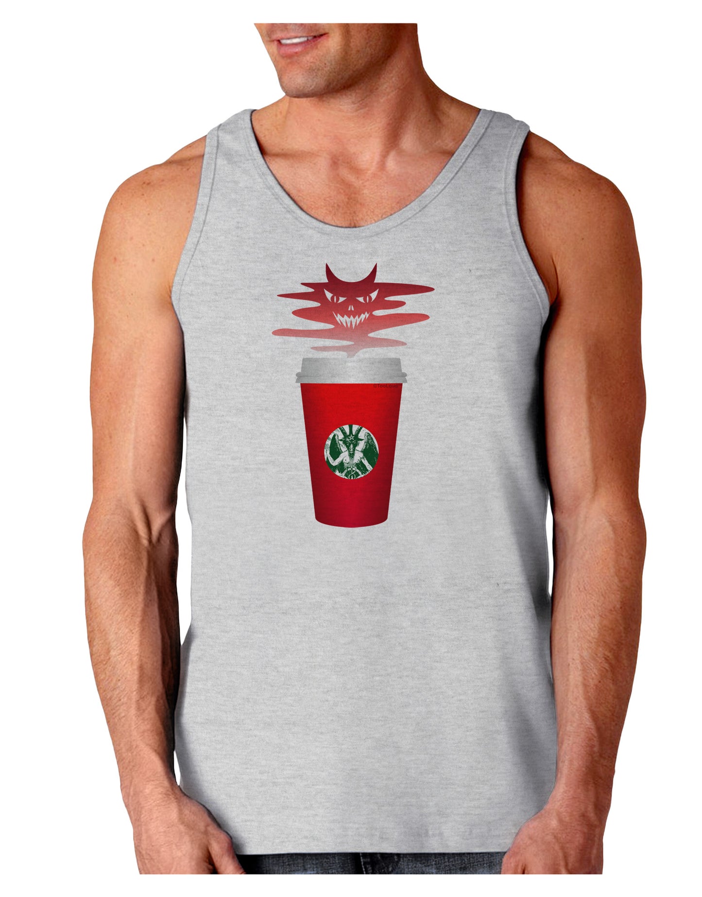 Red Cup Satan Coffee Loose Tank Top by-Loose Tank Top-TooLoud-AshGray-Small-Davson Sales
