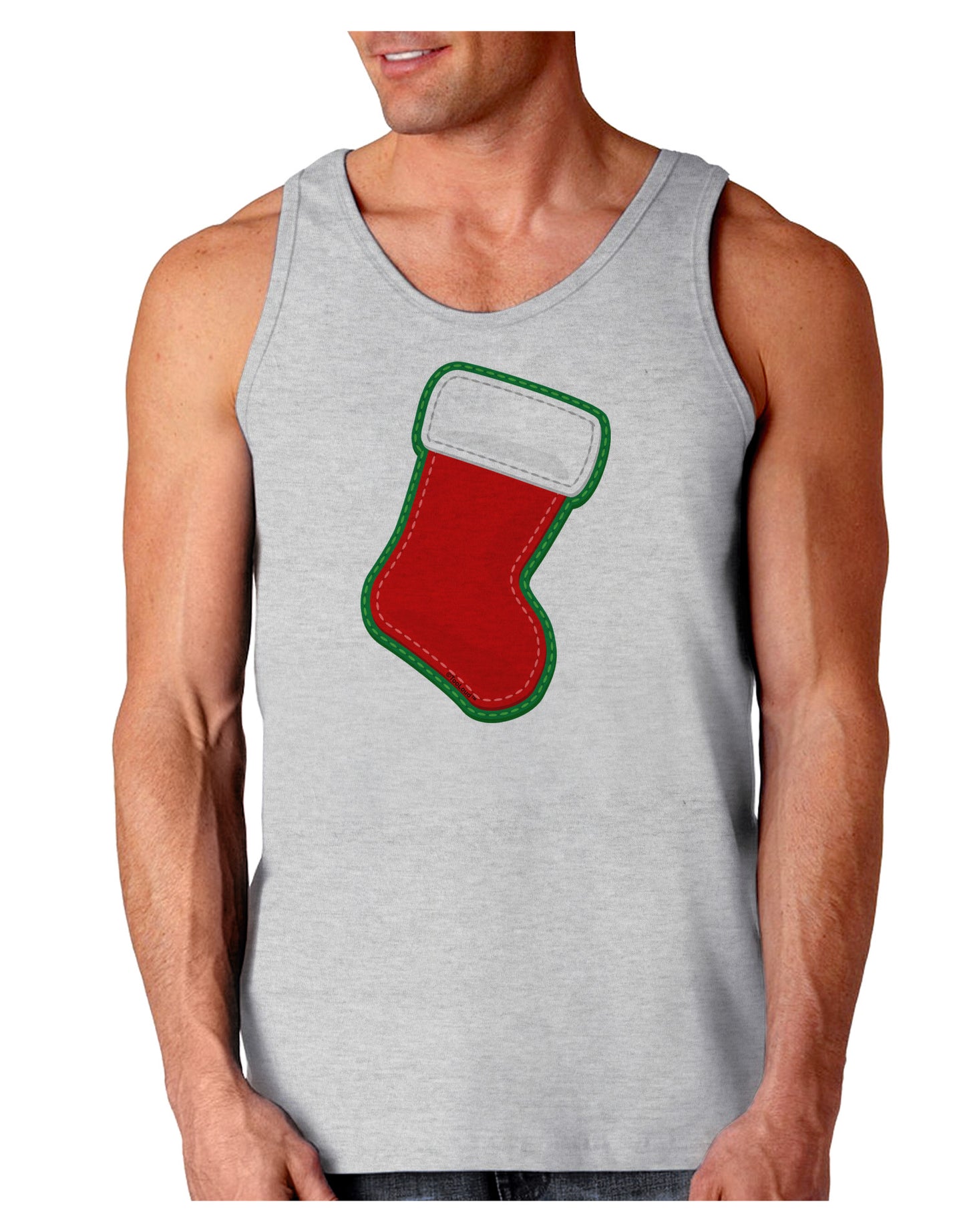 Cute Faux Applique Christmas Stocking Loose Tank Top-Loose Tank Top-TooLoud-AshGray-Small-Davson Sales