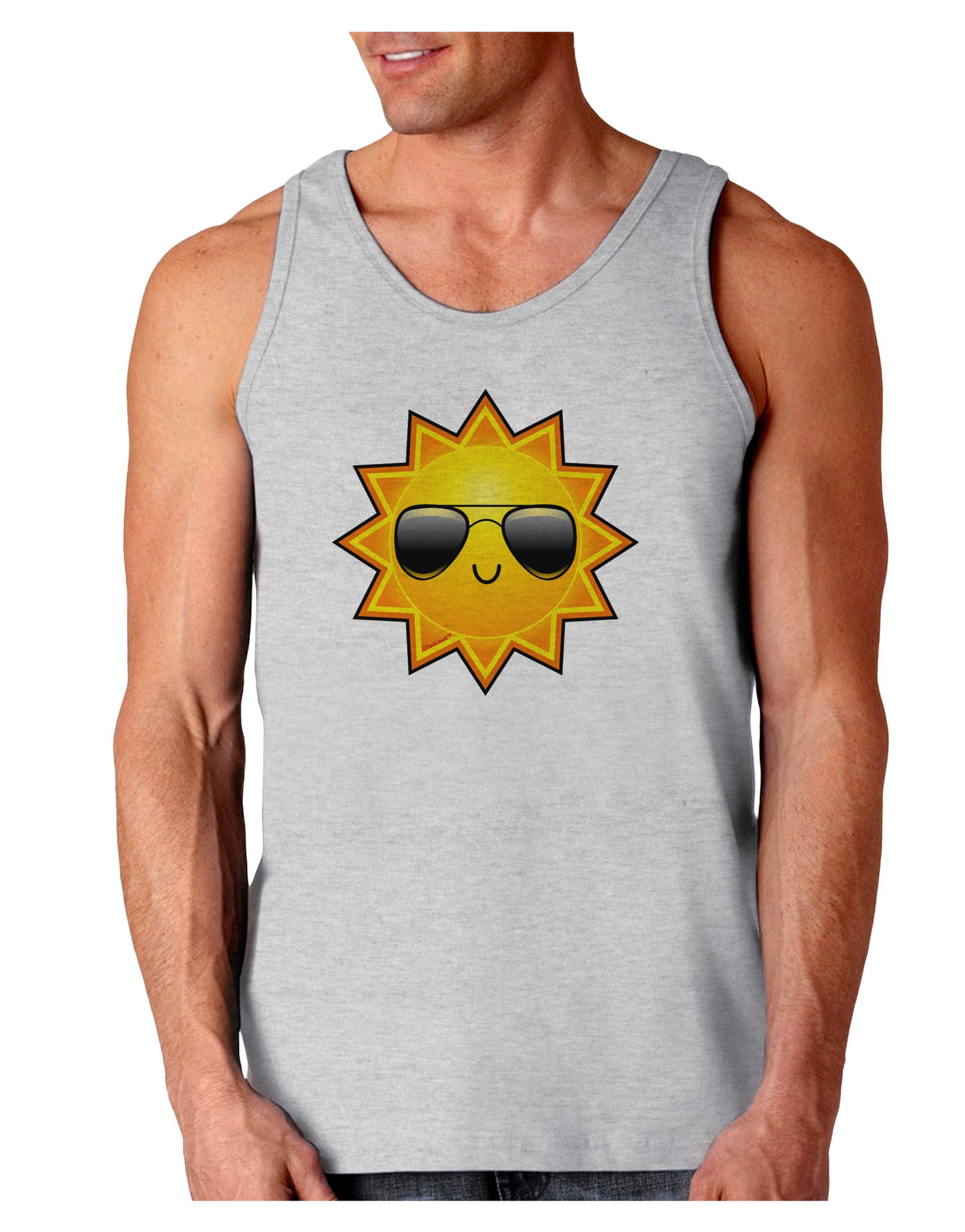 Sun With Sunglasses Loose Tank Top-Loose Tank Top-TooLoud-AshGray-Small-Davson Sales