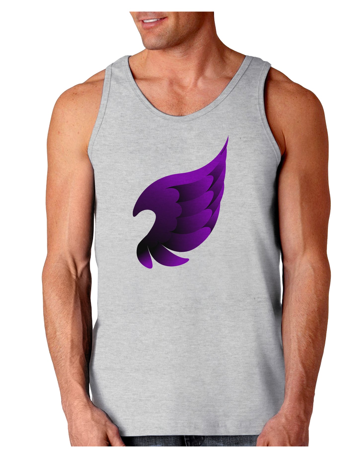 Cute Single Dark Angel Wing Black and Purple Loose Tank Top-Loose Tank Top-TooLoud-AshGray-Small-Davson Sales