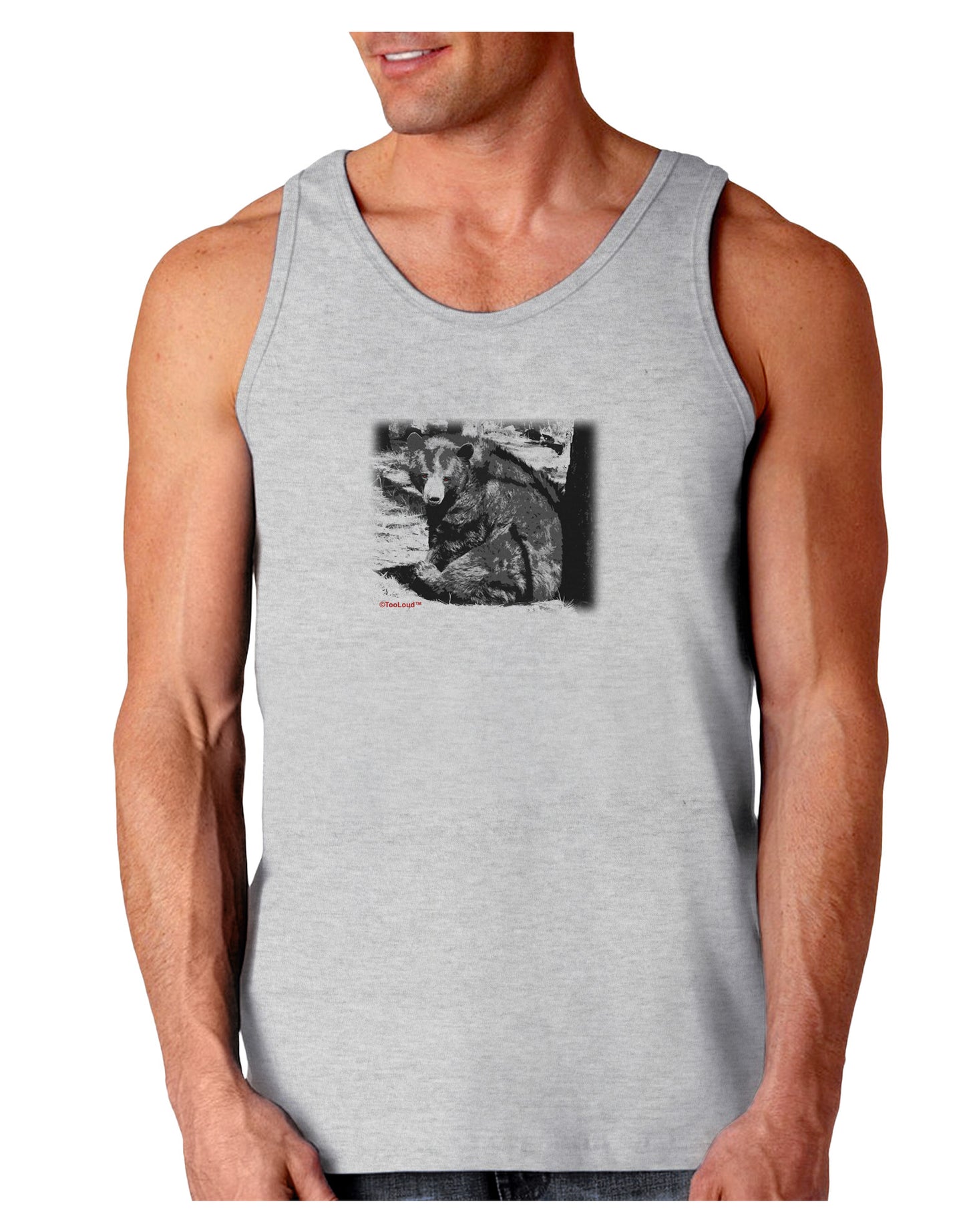 Creepy Black Bear Loose Tank Top-Loose Tank Top-TooLoud-AshGray-Small-Davson Sales