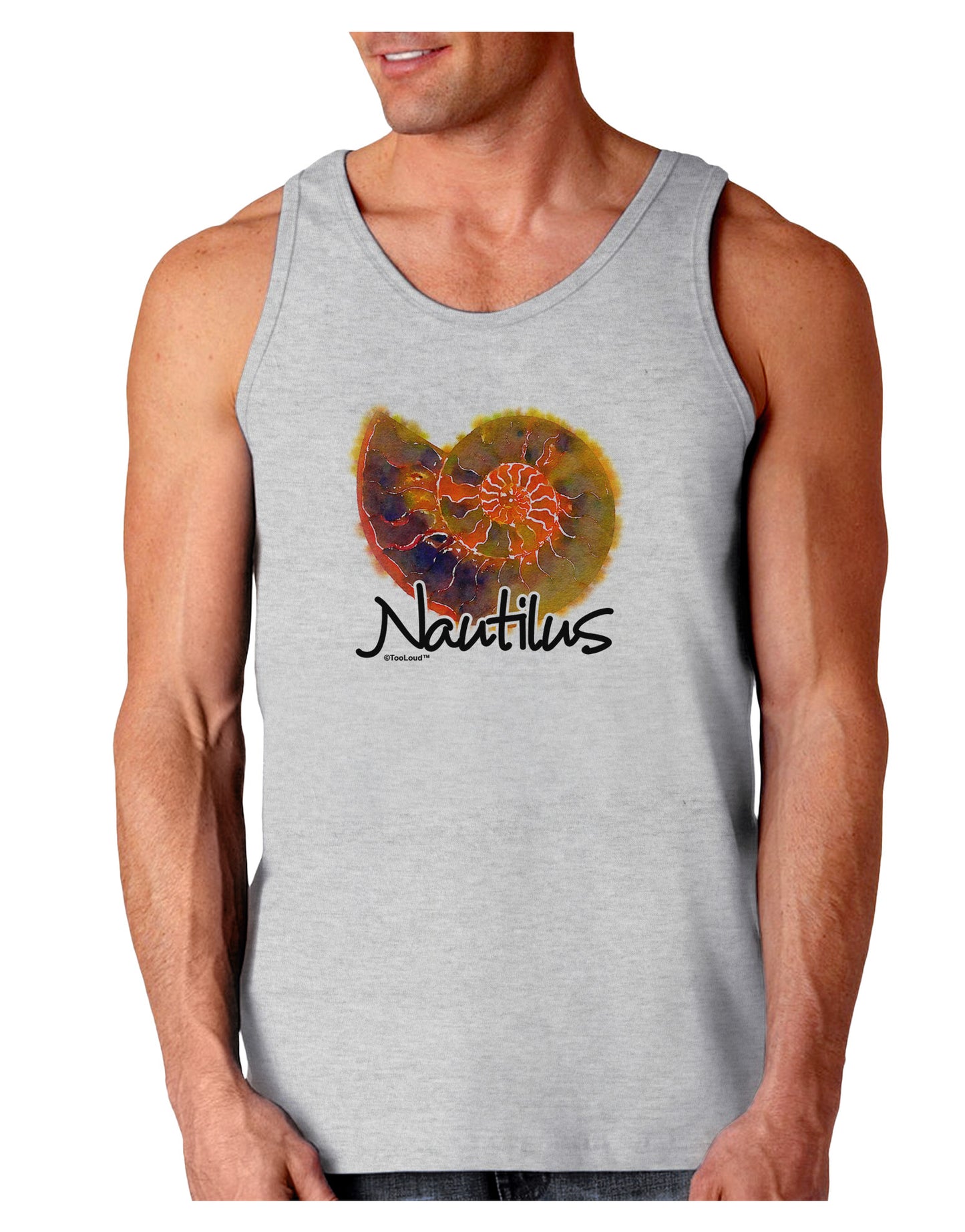Nautilus Fossil Watercolor Text Loose Tank Top-Loose Tank Top-TooLoud-AshGray-Small-Davson Sales